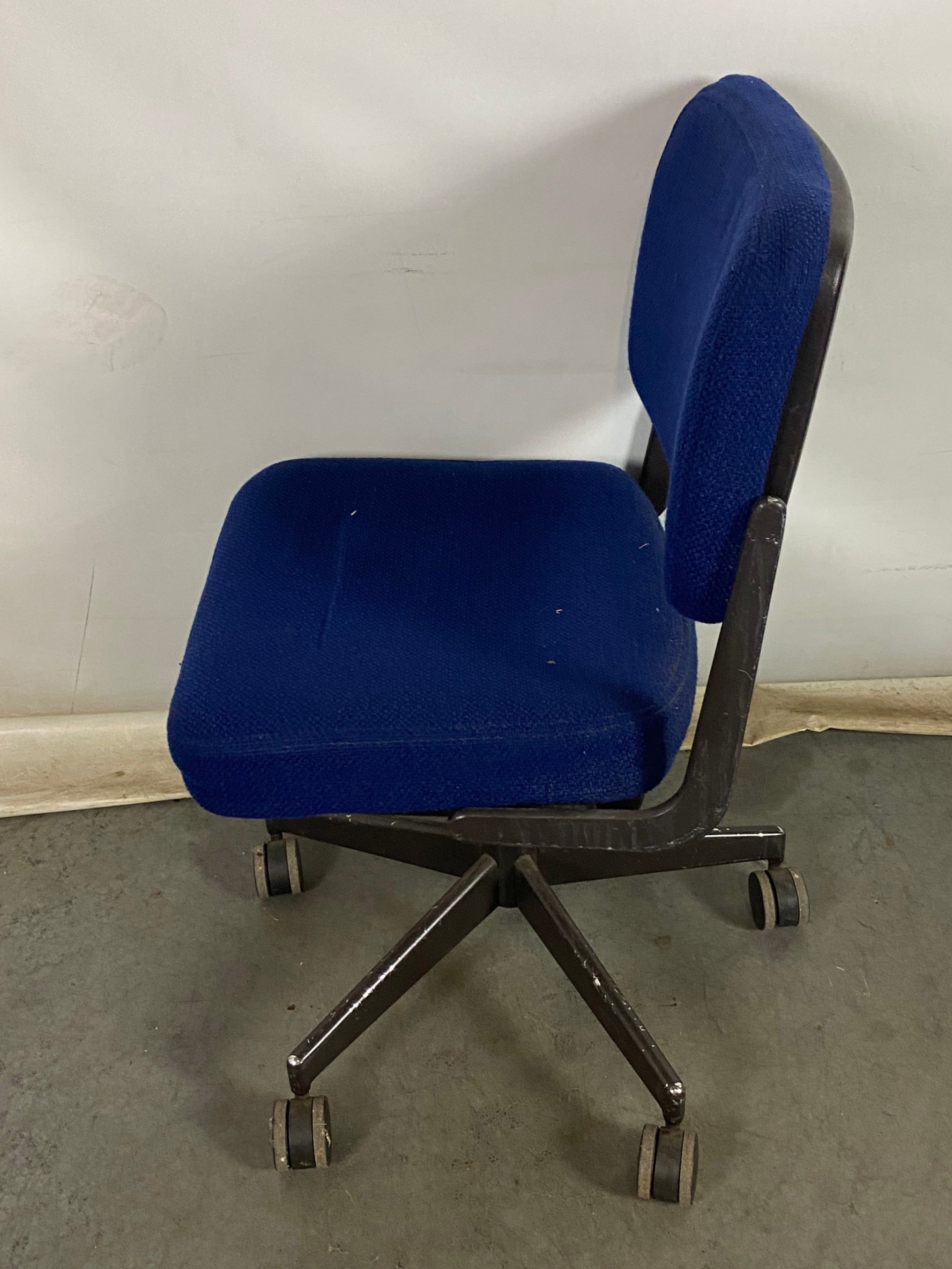 Blue Upholstered Rolling Chair