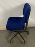 Blue Upholstered Rolling Chair