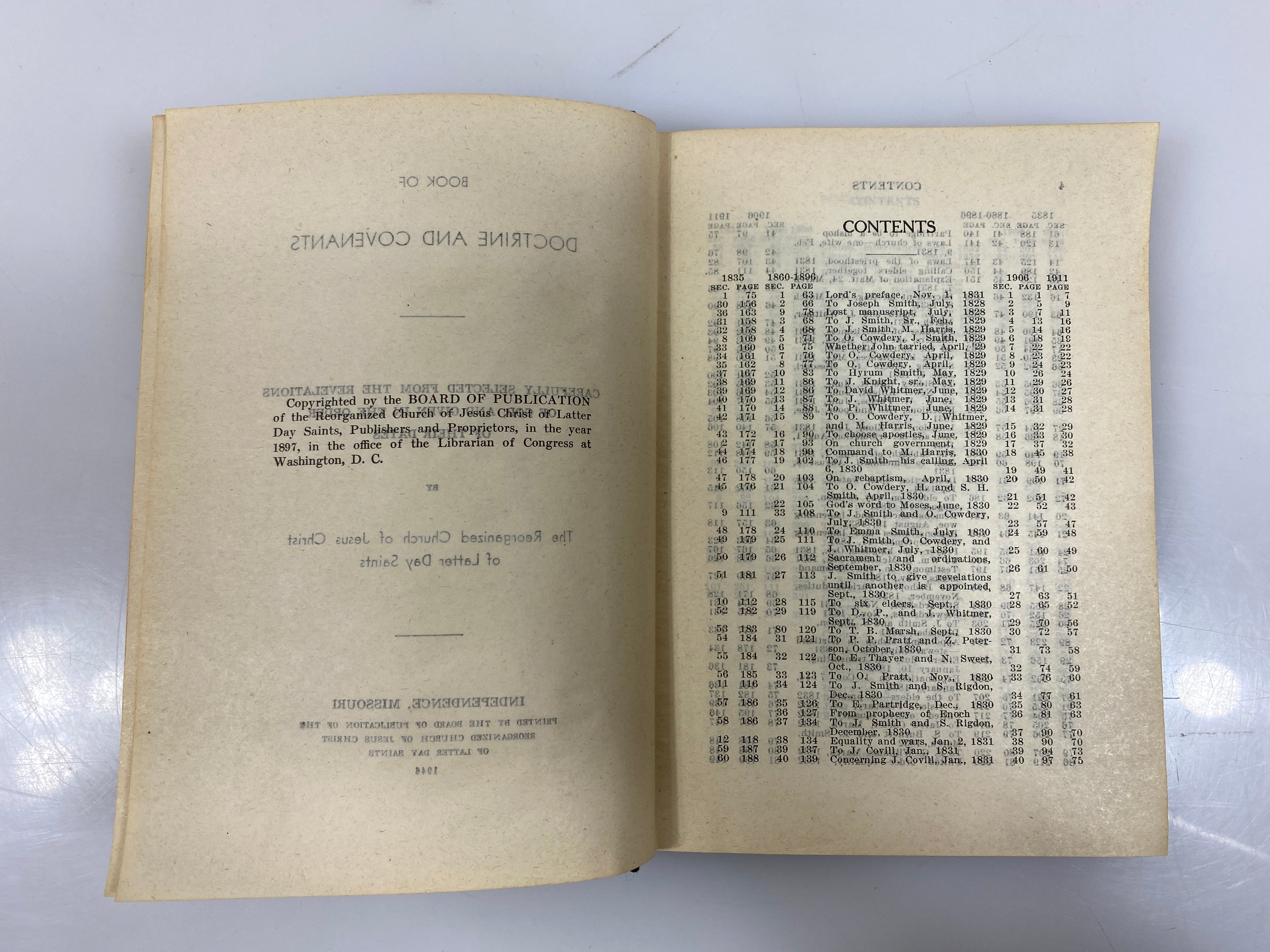 Book of Doctrine and Covenants Church of Latter Day Saints 1946 HC