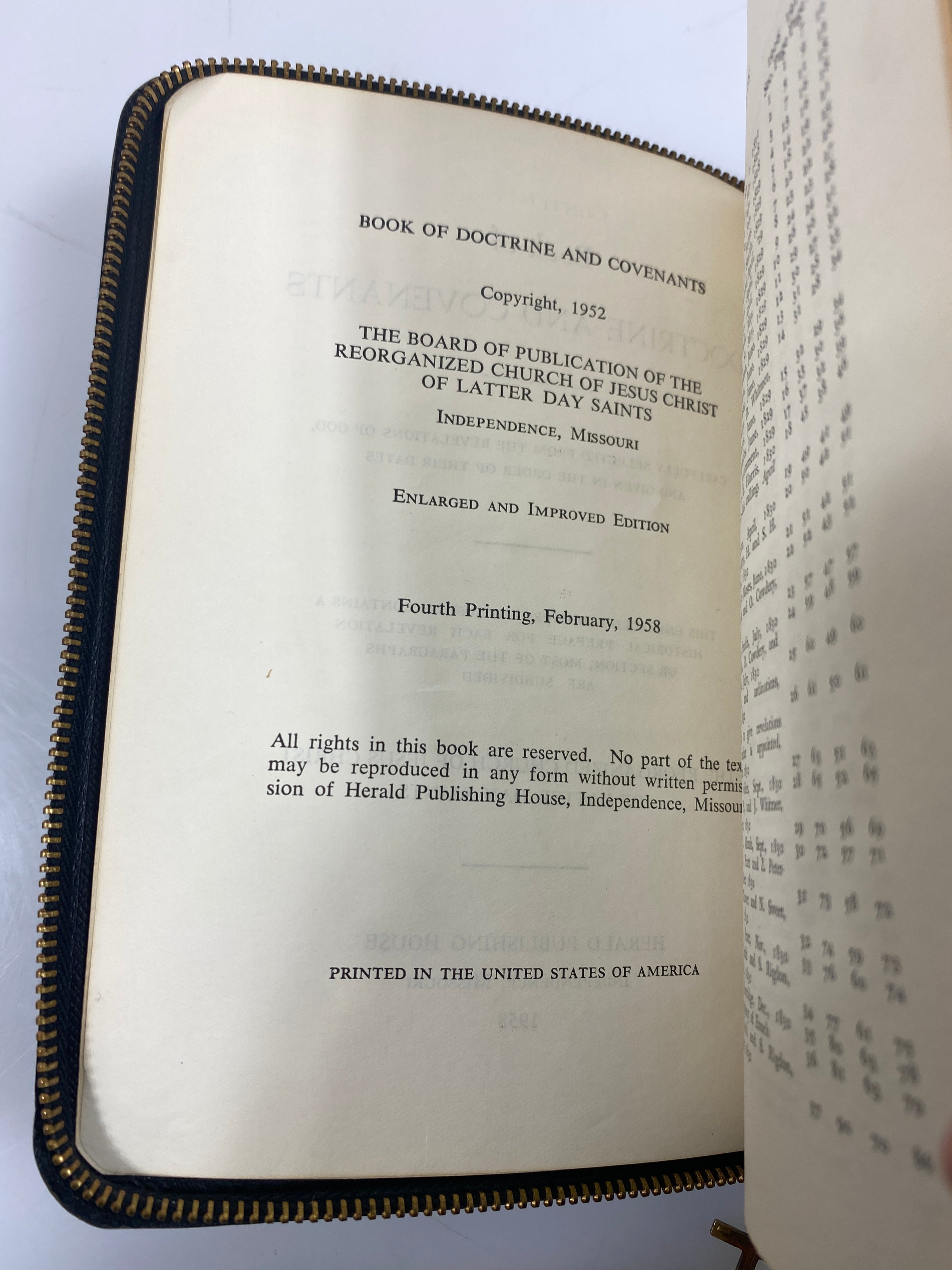 Book of Doctrine and Covenants Church of Latter Day Saints Leather 1958