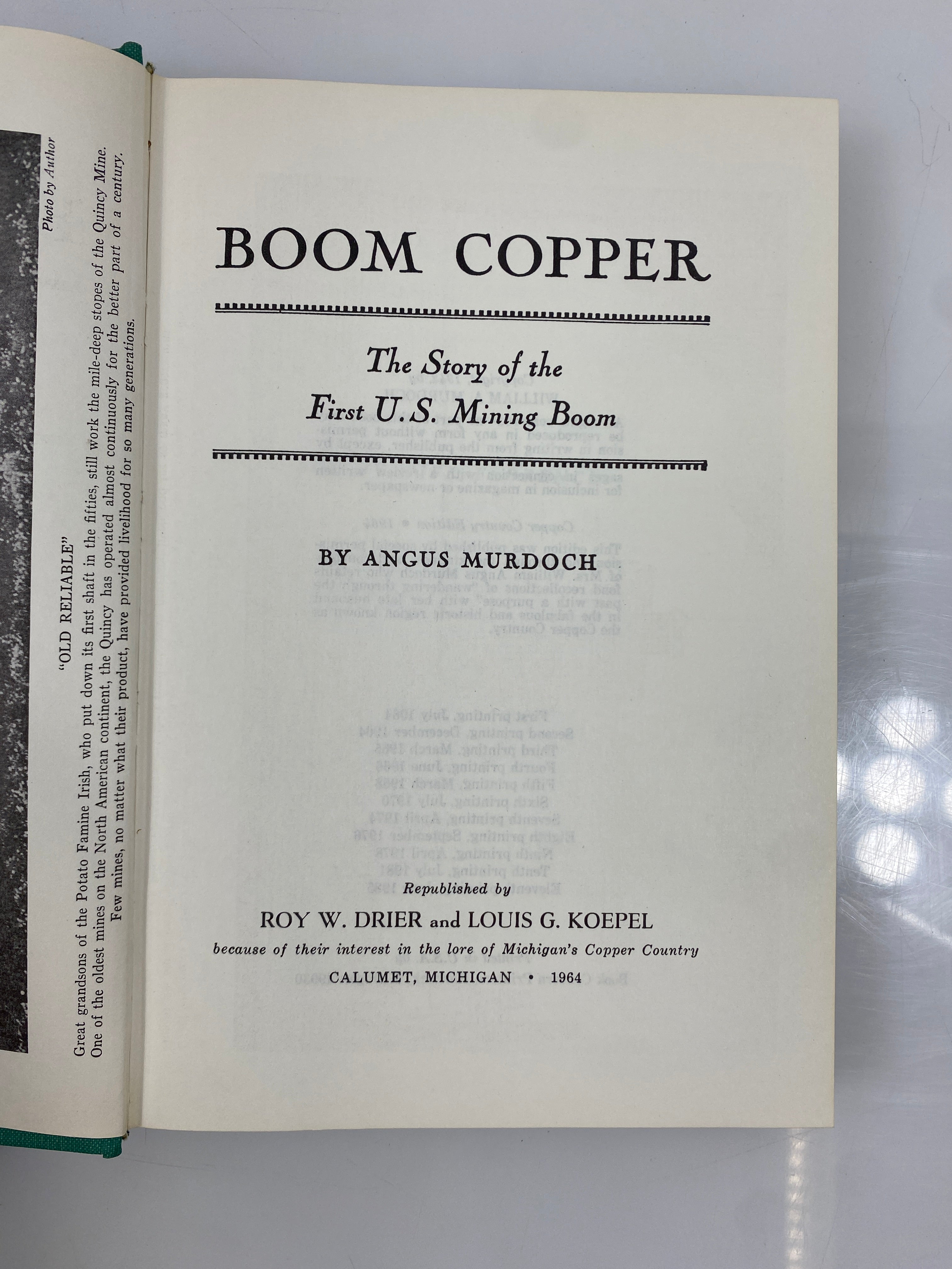 Boom Copper by Murdoch 1985 11th Print HCDJ