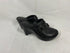 Born Black Leather Buckle Heeled Clogs Women's Size 6