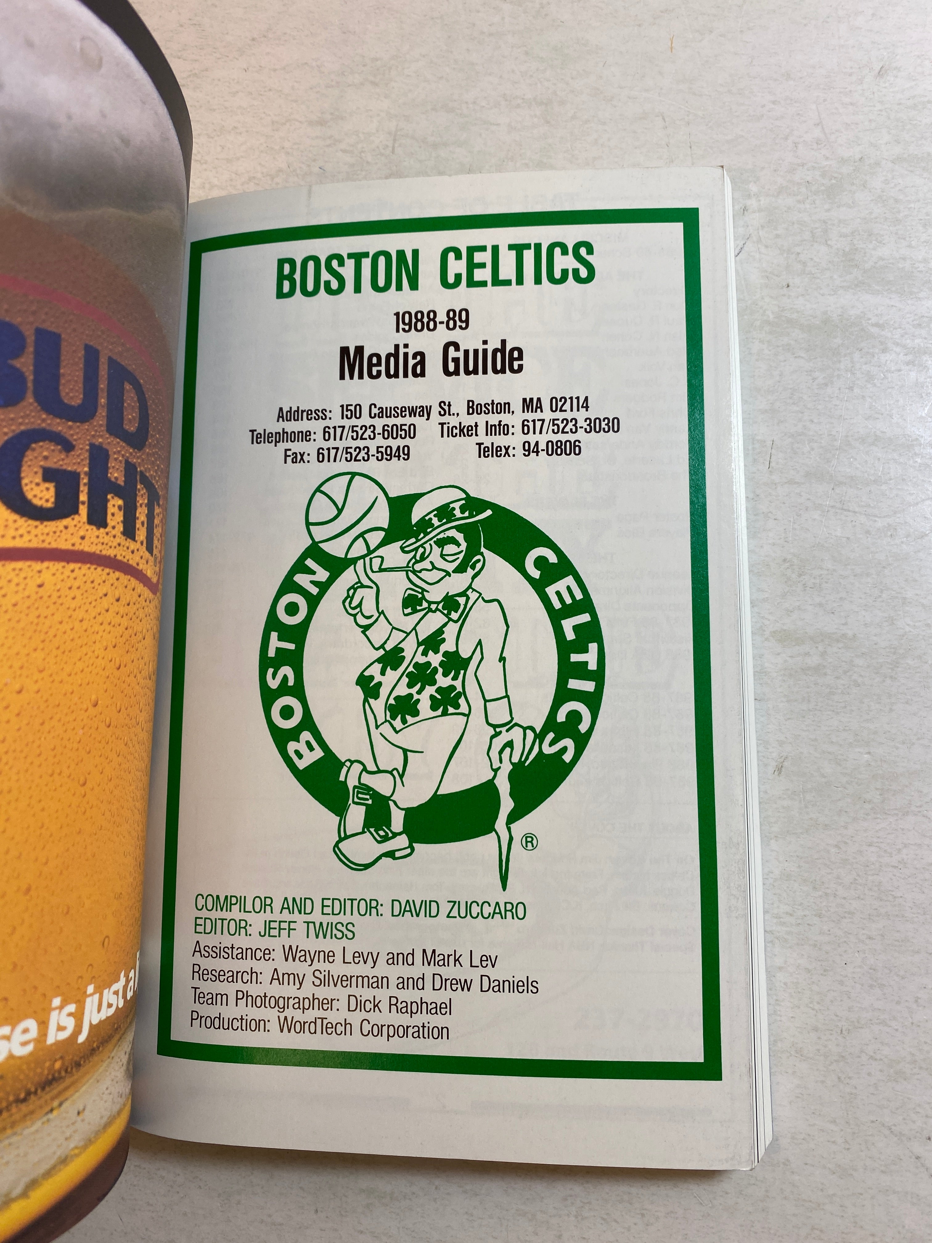 Boston Celtics NBA Media Guide 1988-1989