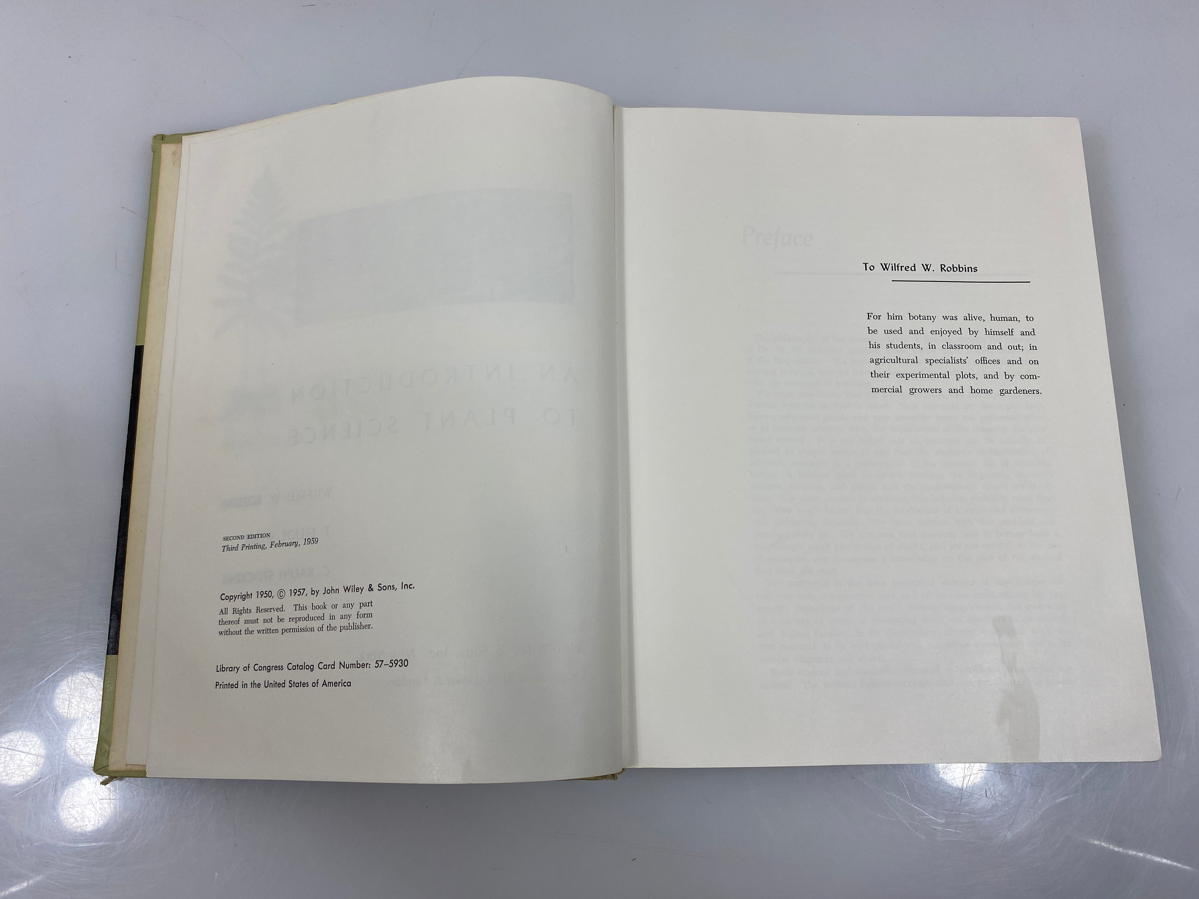 Botany Introduction to Plant Science 2nd Ed. Robbins/Weier/Stocking 1959 HC