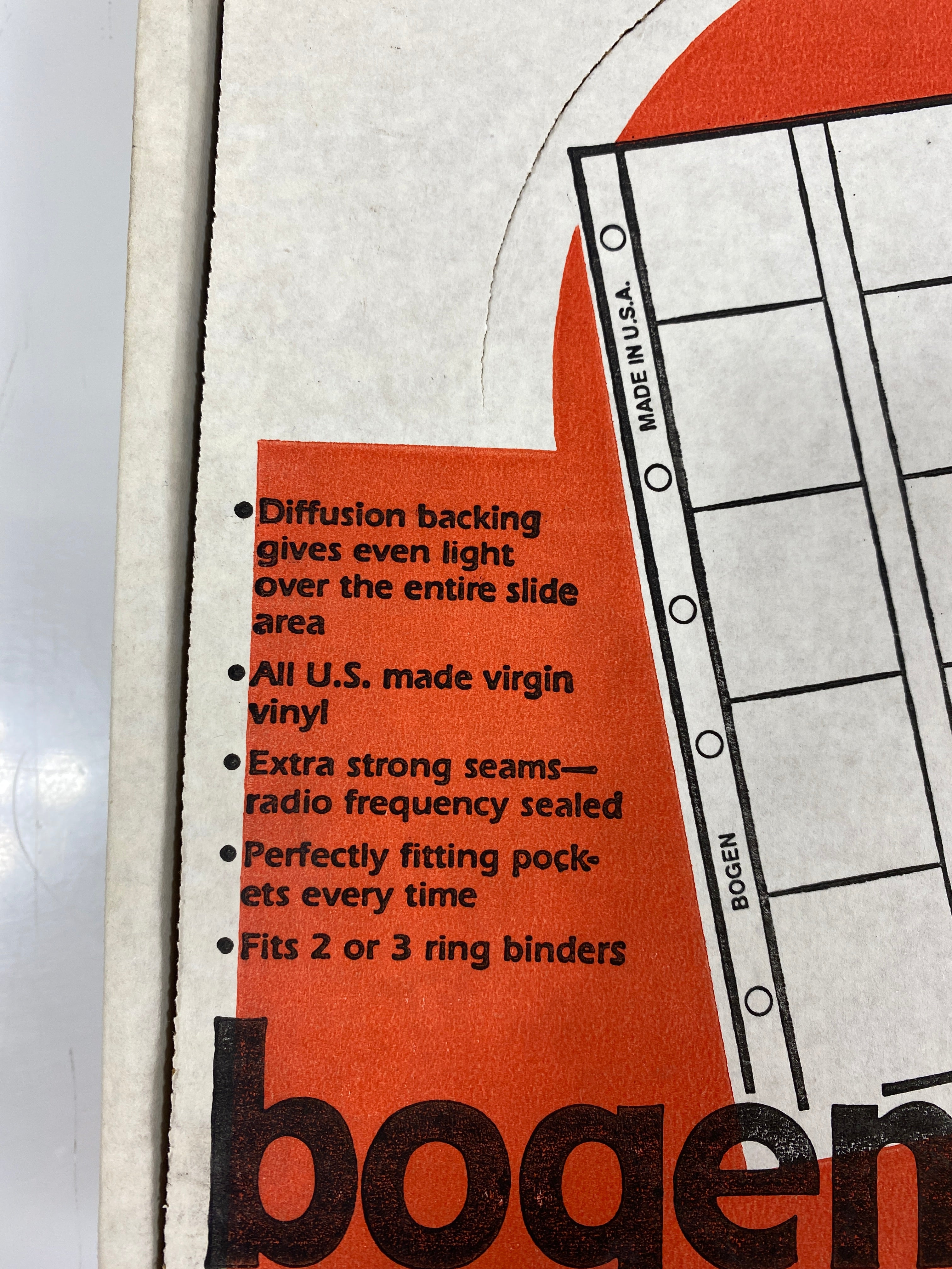 Box of Bogen 2x2 See-Through Top Load Slide Free Pages