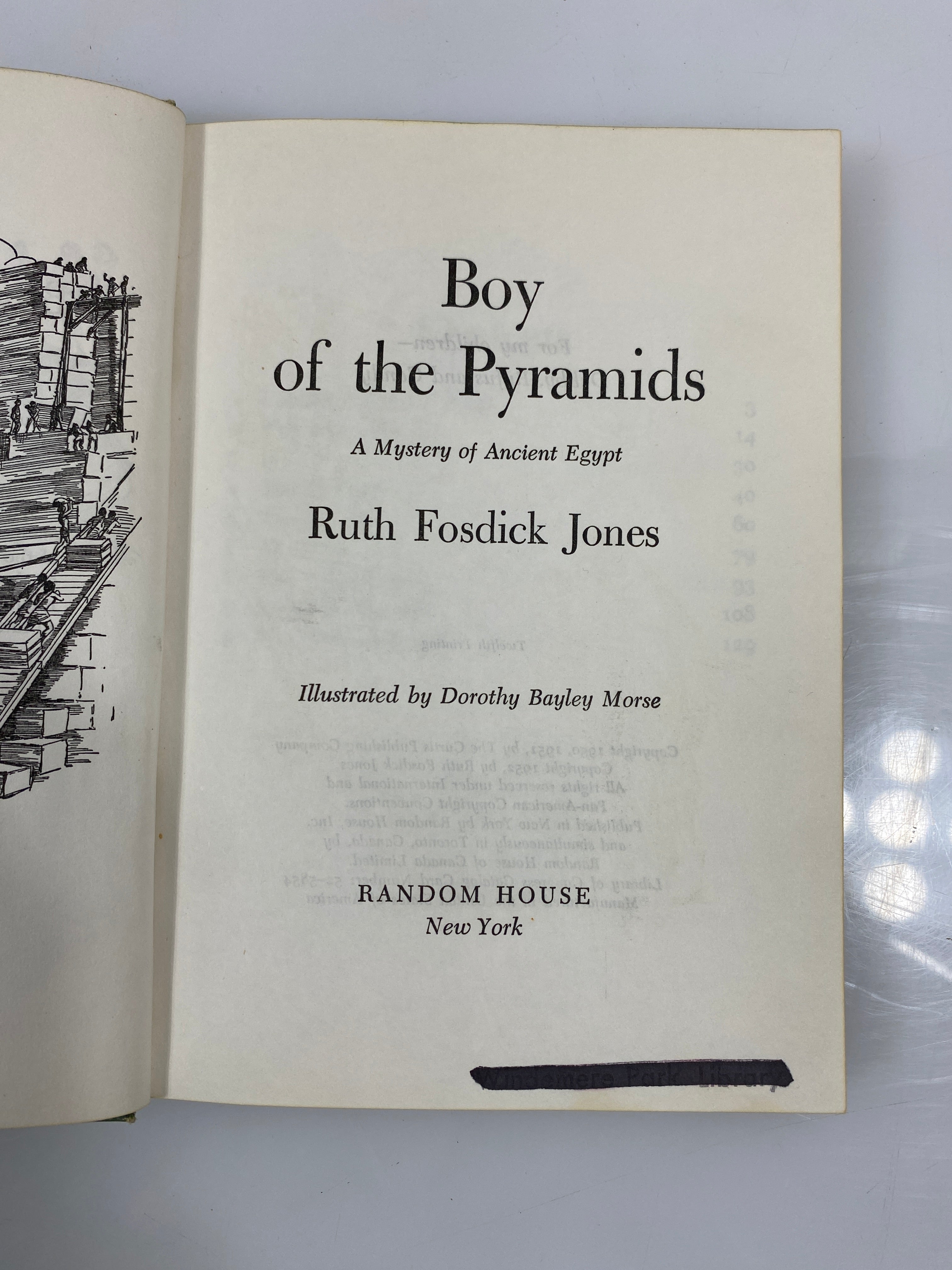 Boy of the Pyramids by Jones 1952 Ex-Library HC