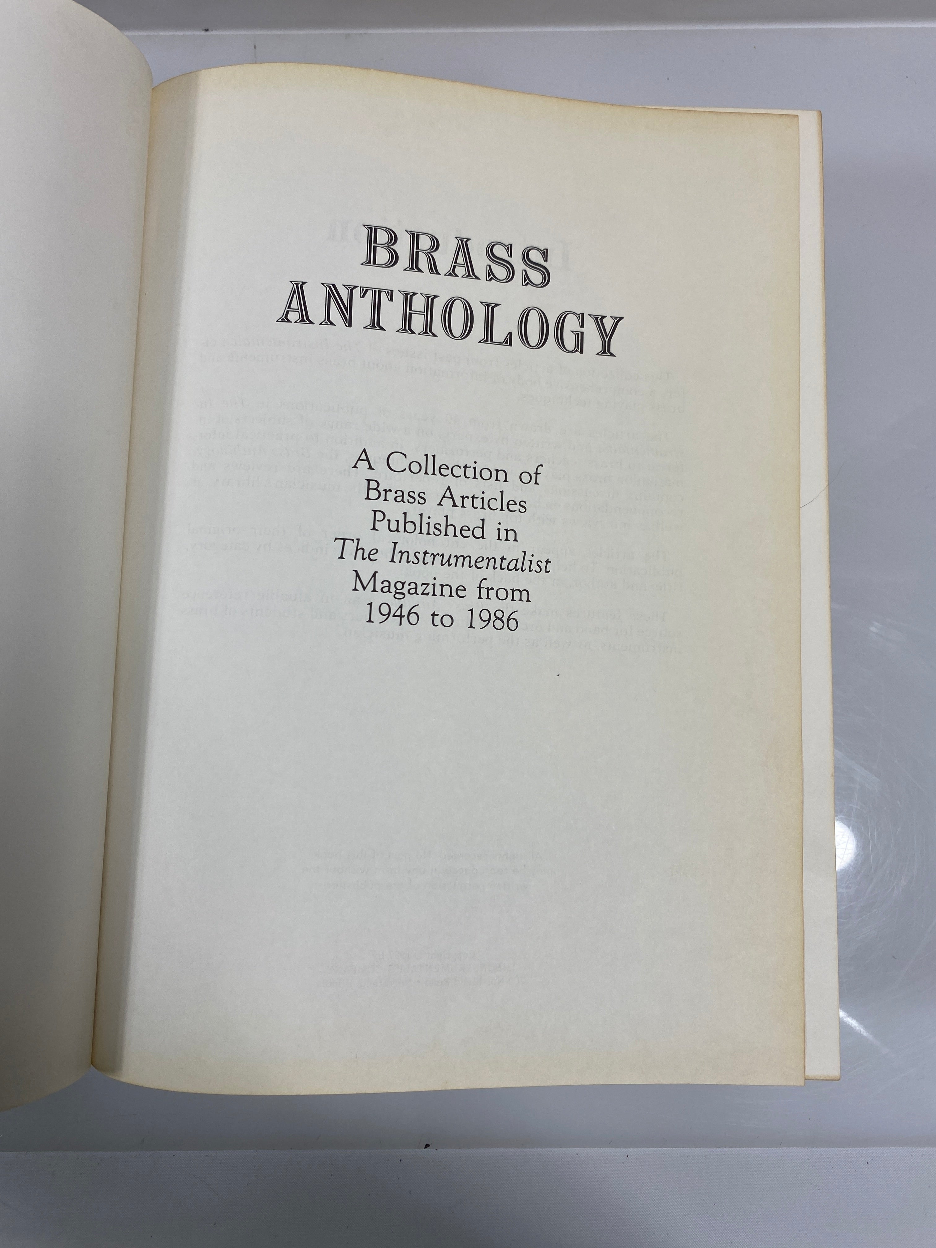 Brass Anthology The Instrumentalist Magazine 1987 HC