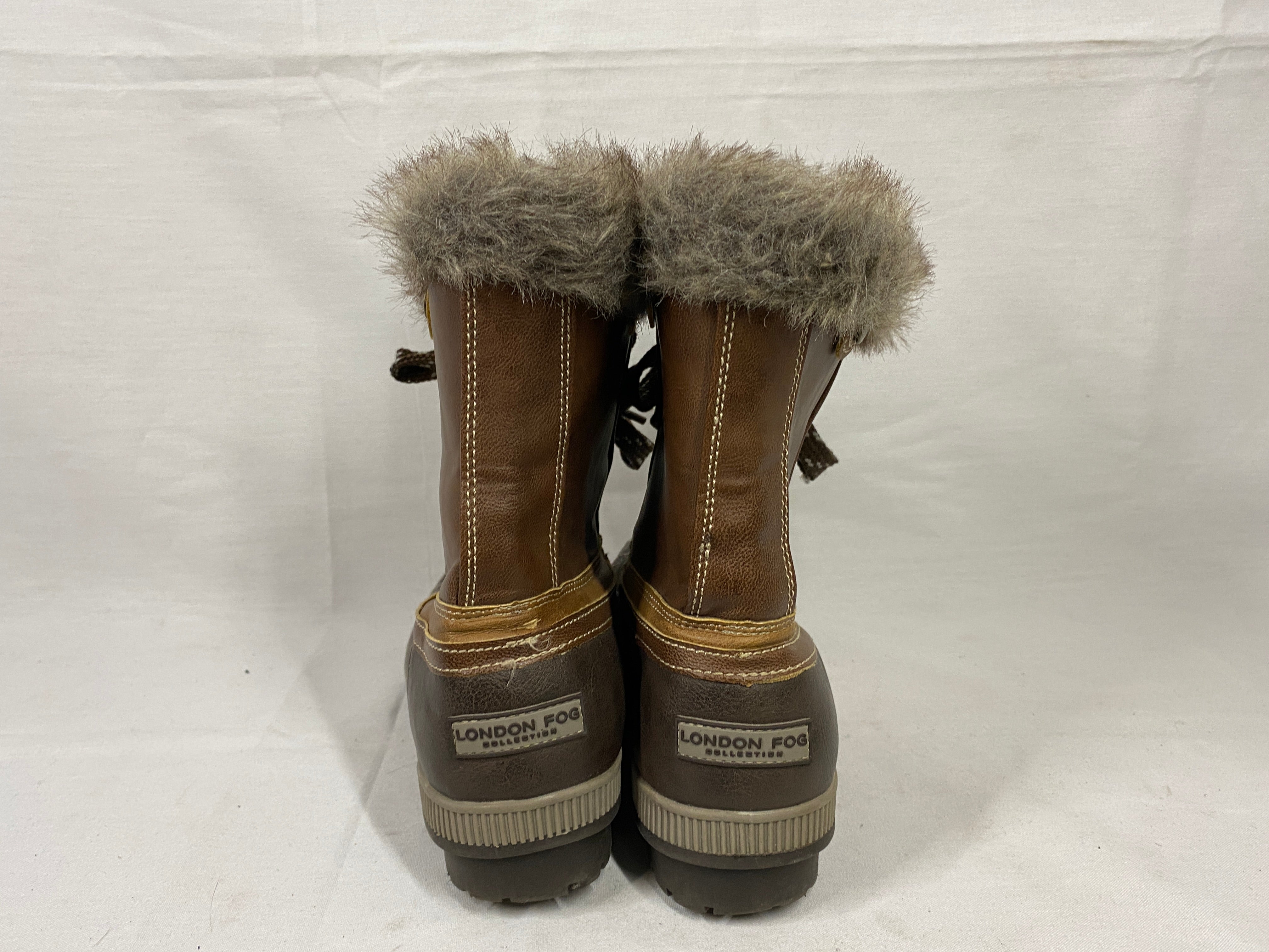 Brown London Fog Winter Duck Boots Women's Size 10