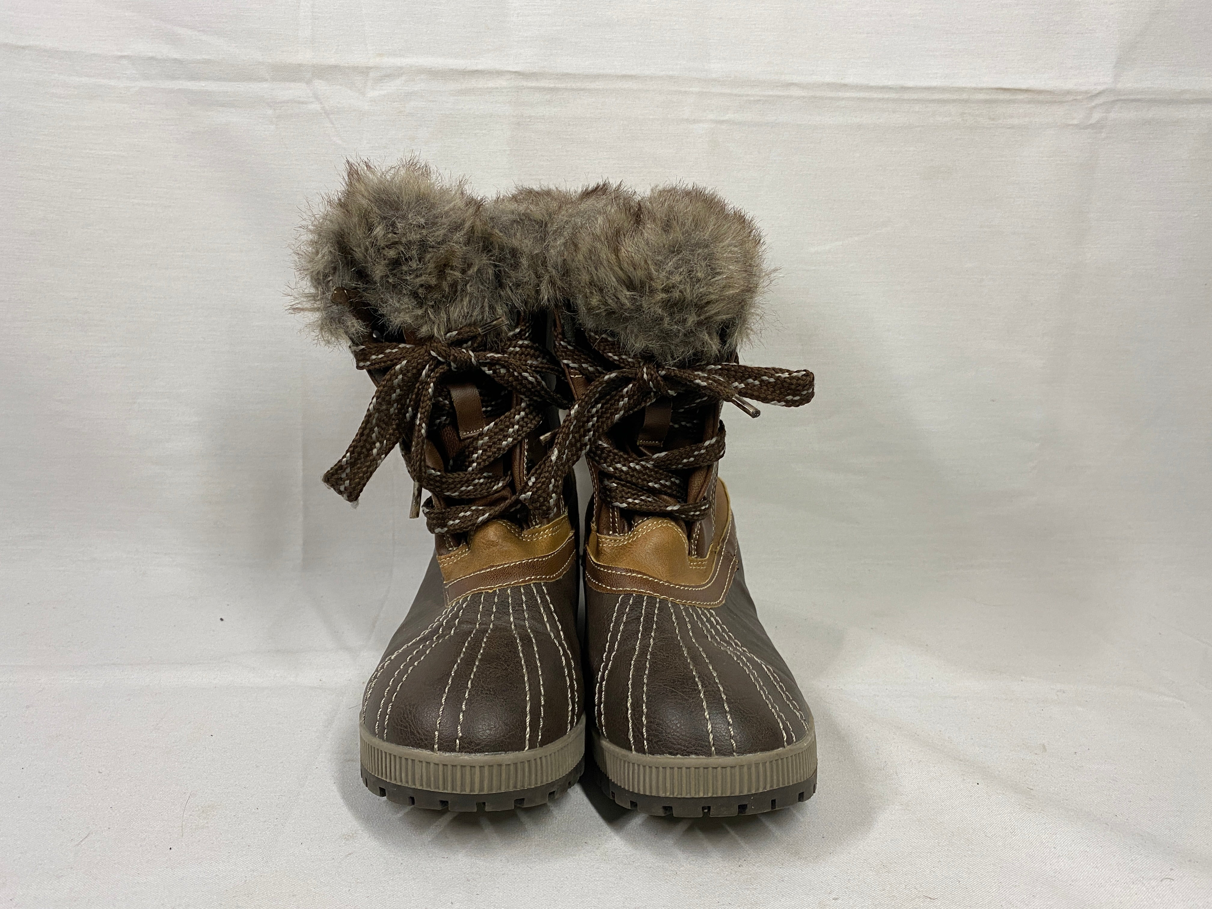 Brown London Fog Winter Duck Boots Women's Size 10