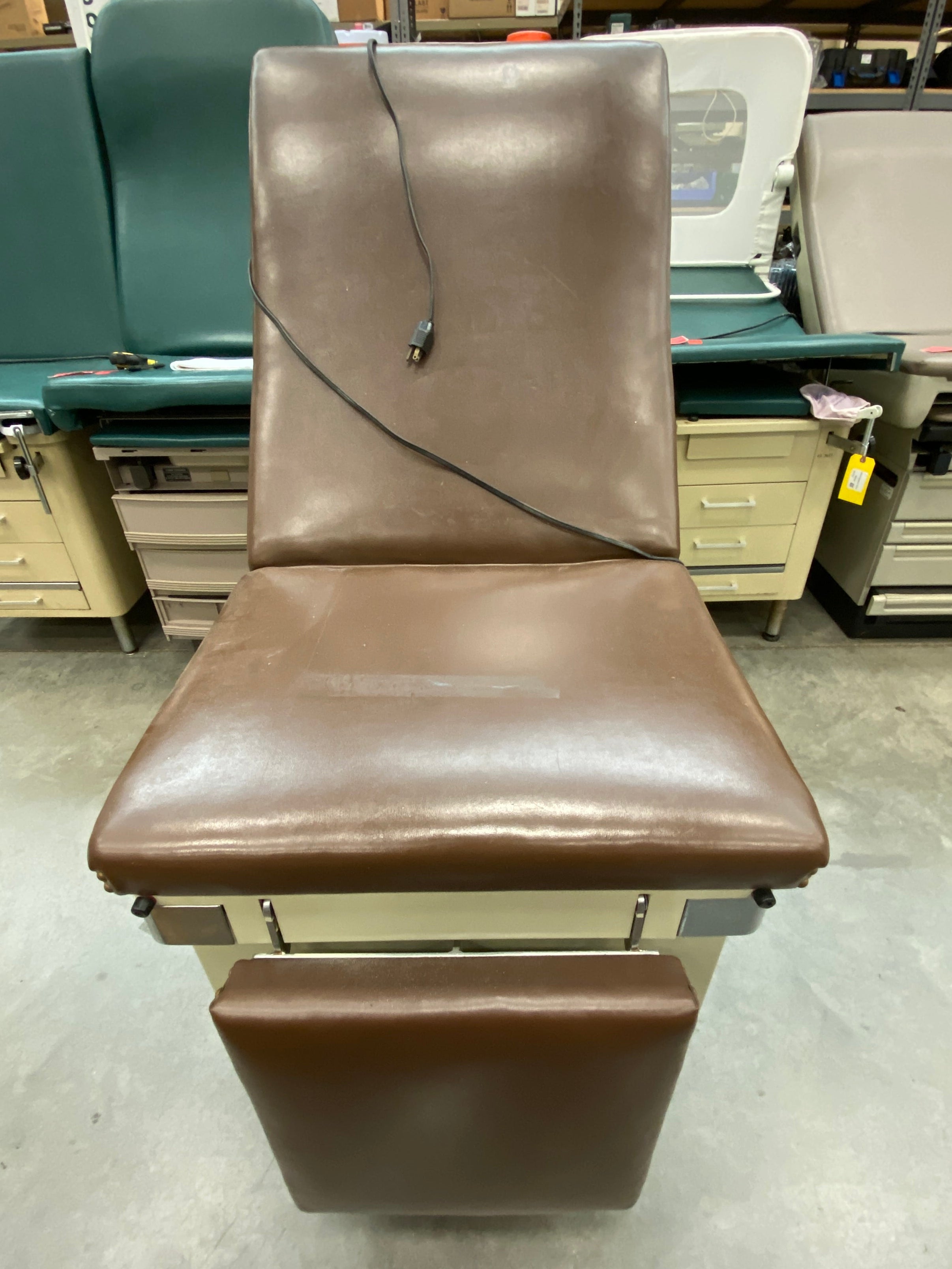 Brown Upholstered Tan Metal Examination Table