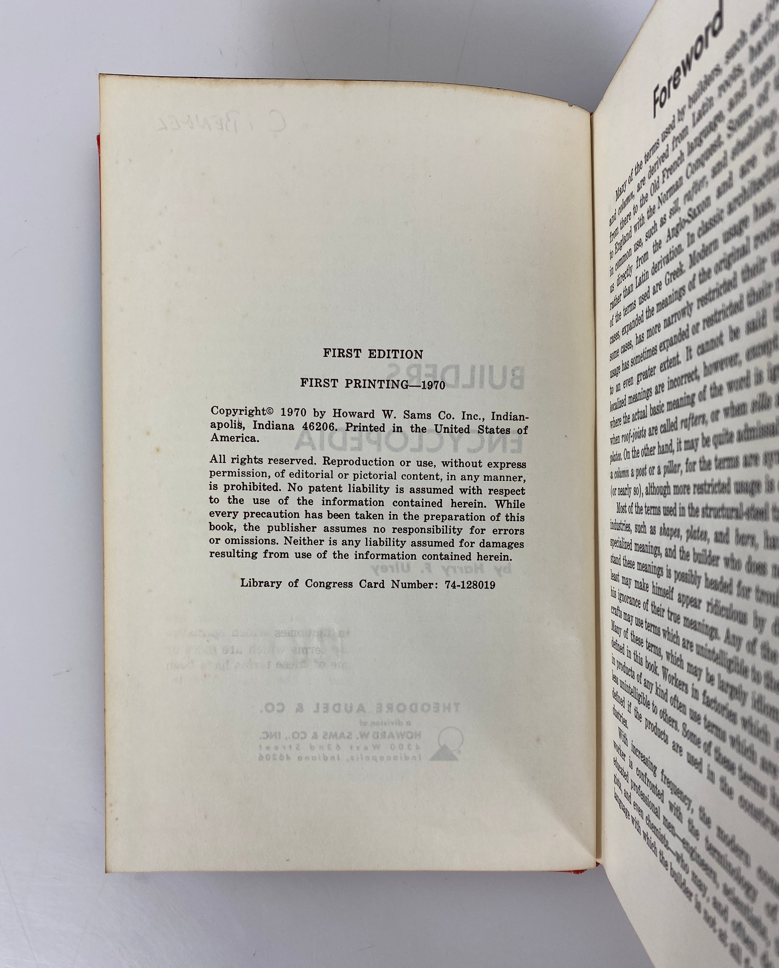 Builders Encyclopedia by Harry Ulrey 1970 Rare 1st Edition 1st Printing HC