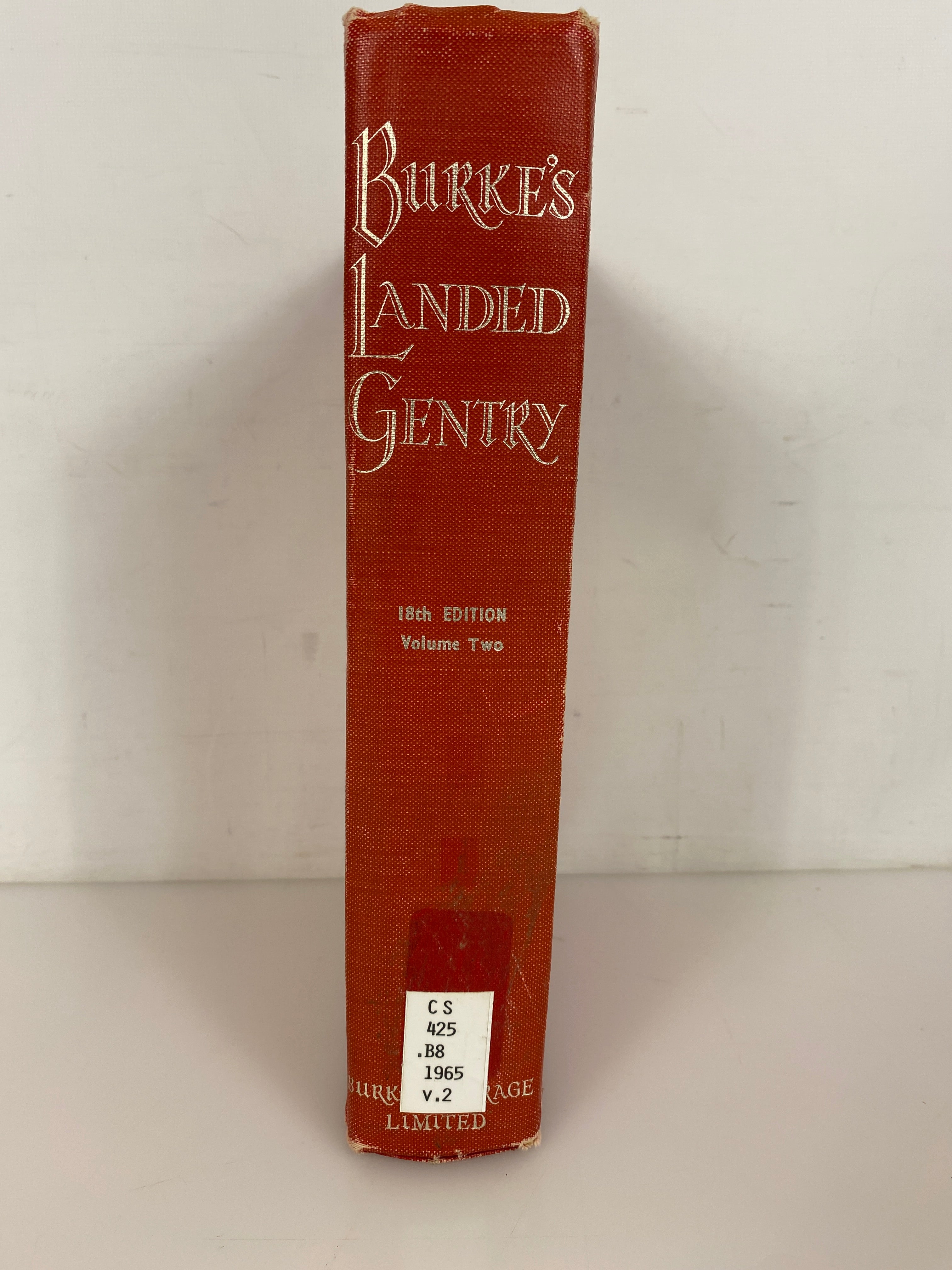 Burke's Landed Gentry Volume II Eighteenth Edition 1969 Ex-Library HC