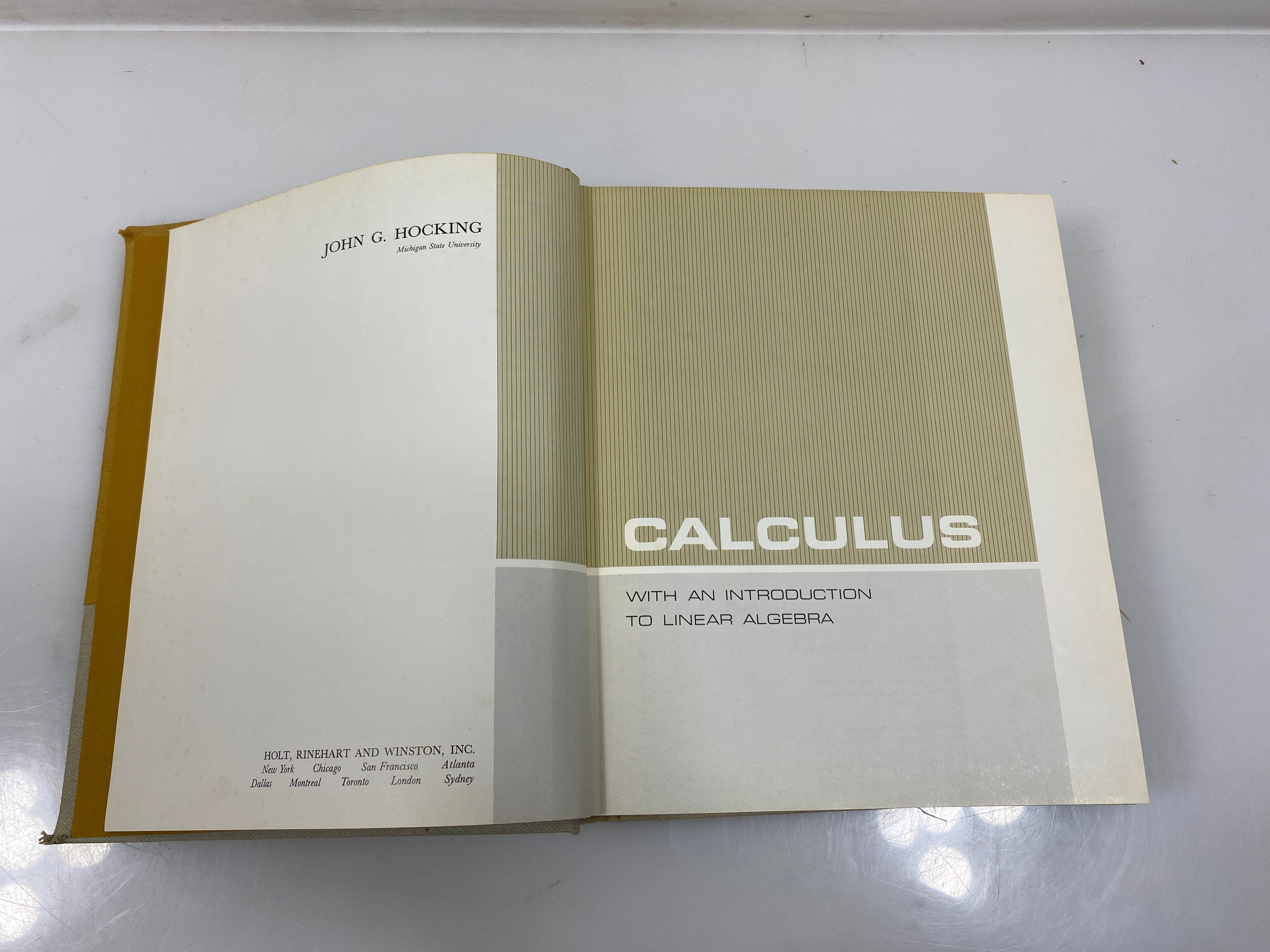 Calculus w an Introduction to Linear Algebra by Hocking 1970 HC