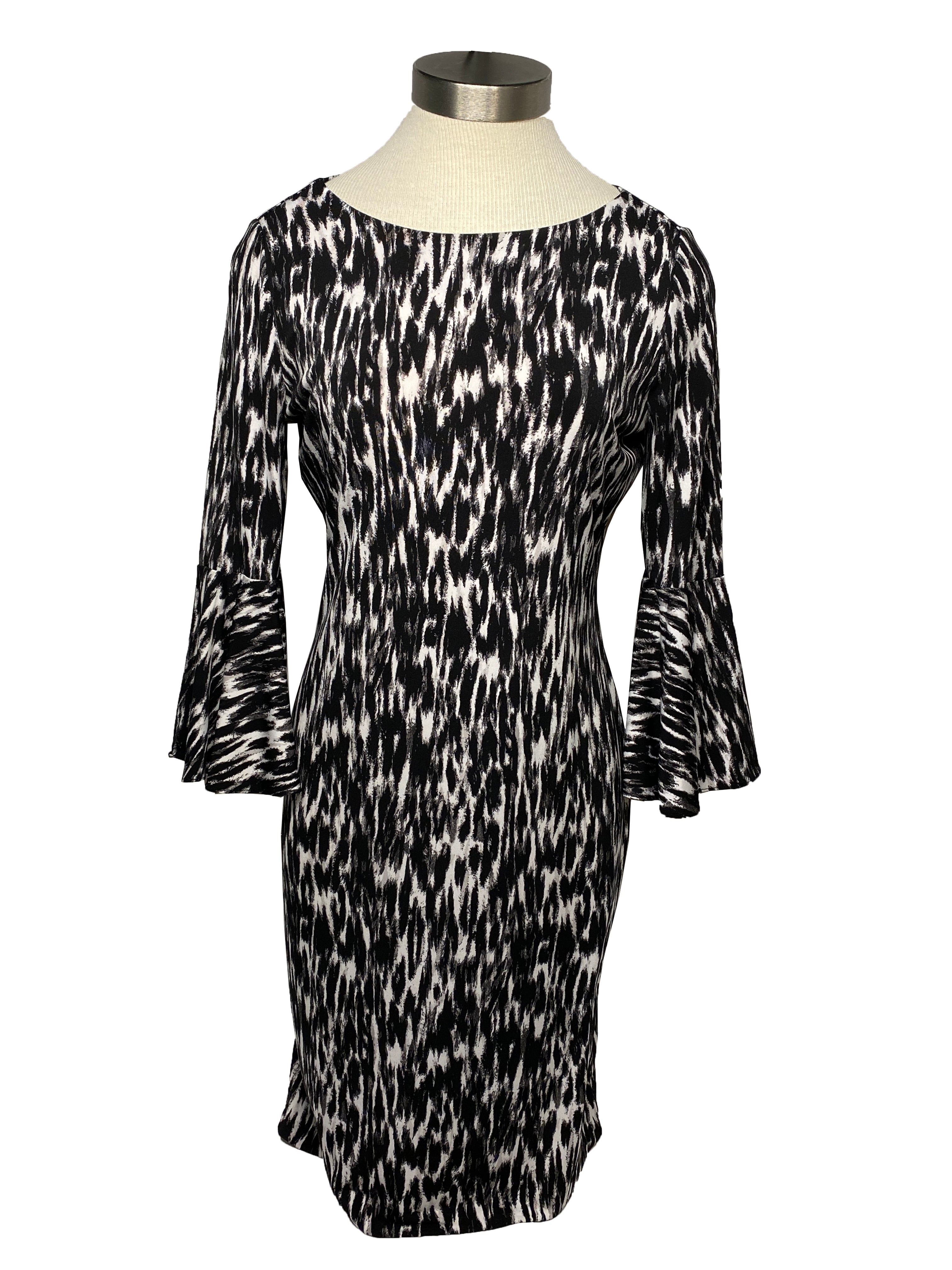 Calvin Klein Black and White Abstract Dress Size 6