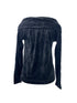 Calvin Klein Black Velvet Long Sleeve Shirt Women's Size XS