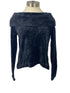 Calvin Klein Black Velvet Long Sleeve Shirt Women's Size XS
