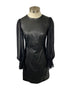 Calvin Klein Faux Leather Sheath Dress With Chiffon Sleeves Women's Size 2