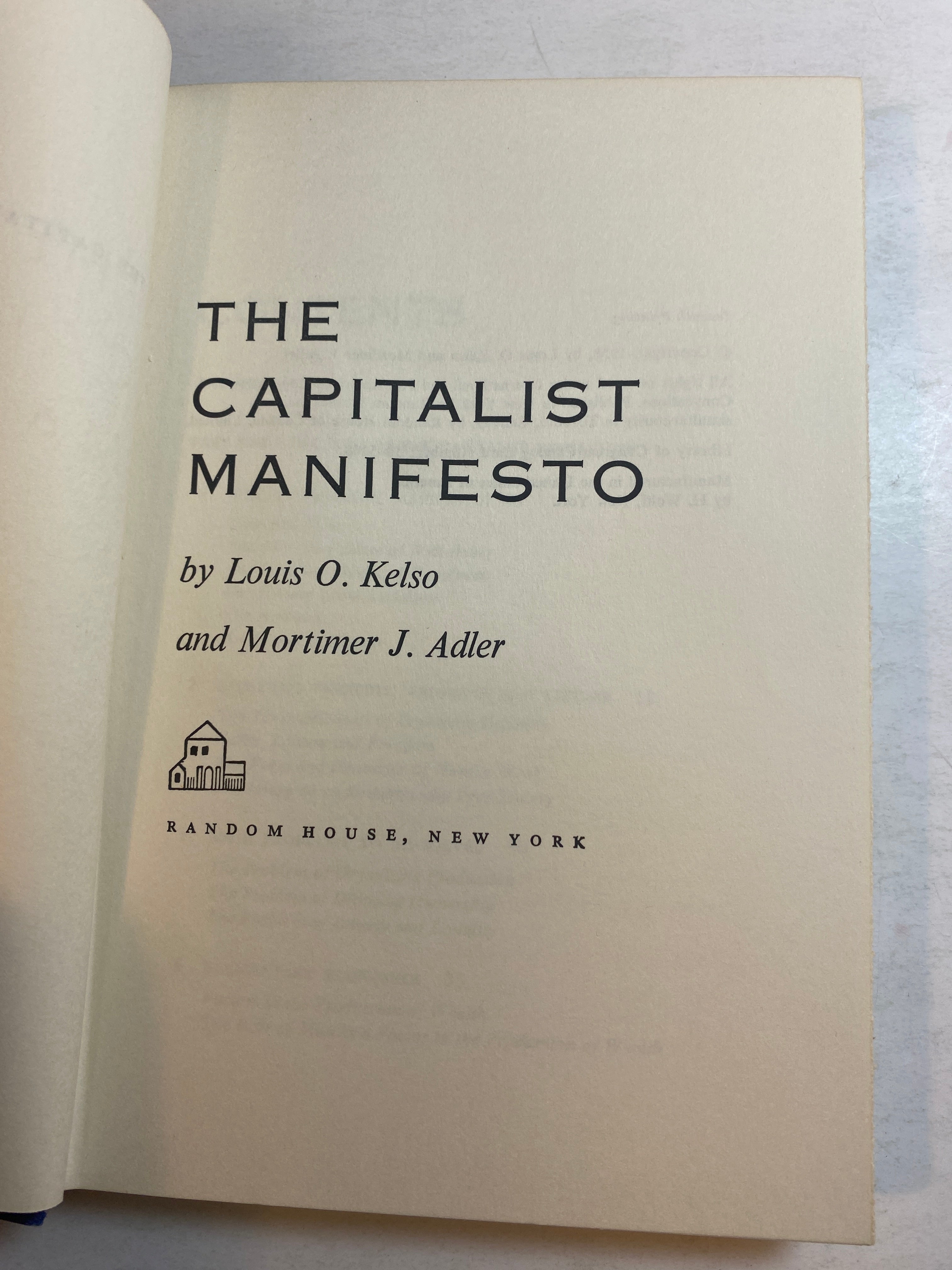 Capitalist Manifesto Louis Kelso 1958 *Signed*