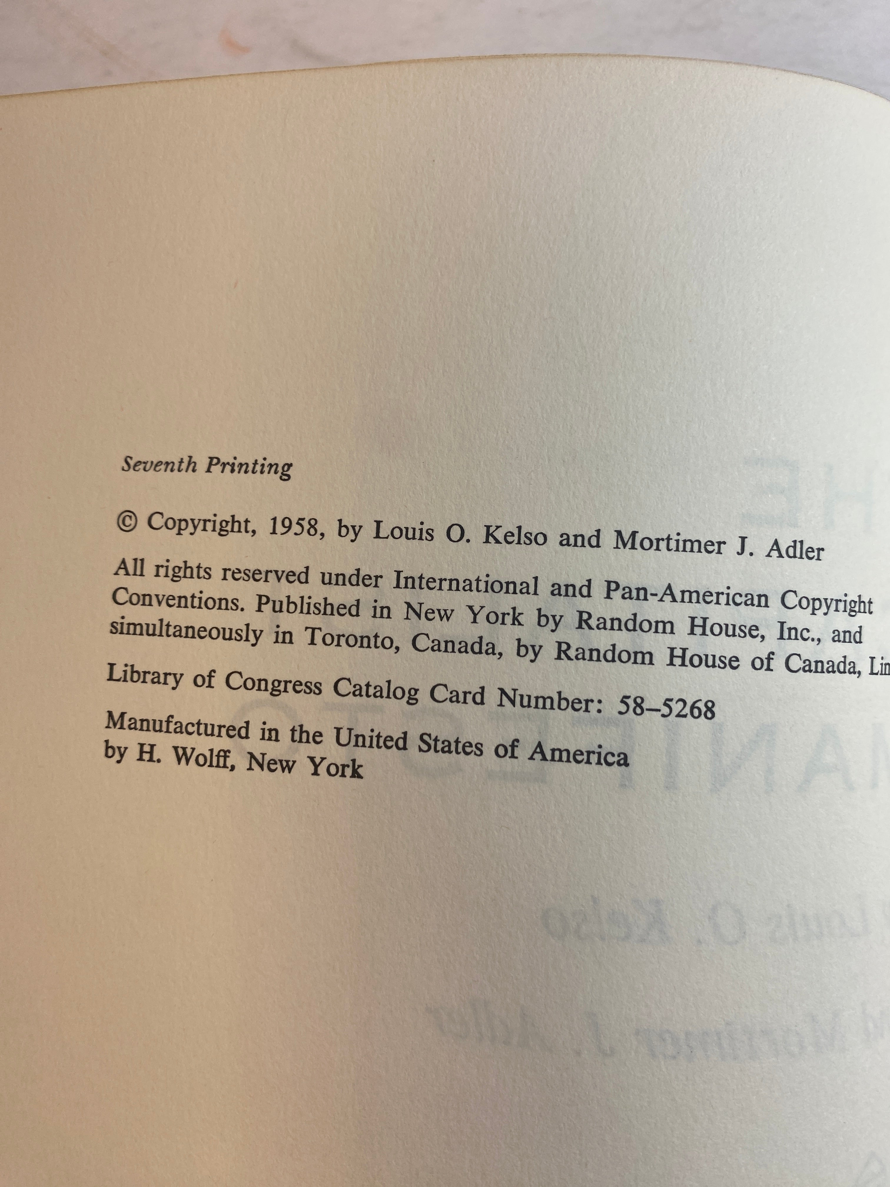 Capitalist Manifesto Louis Kelso 1958 *Signed*