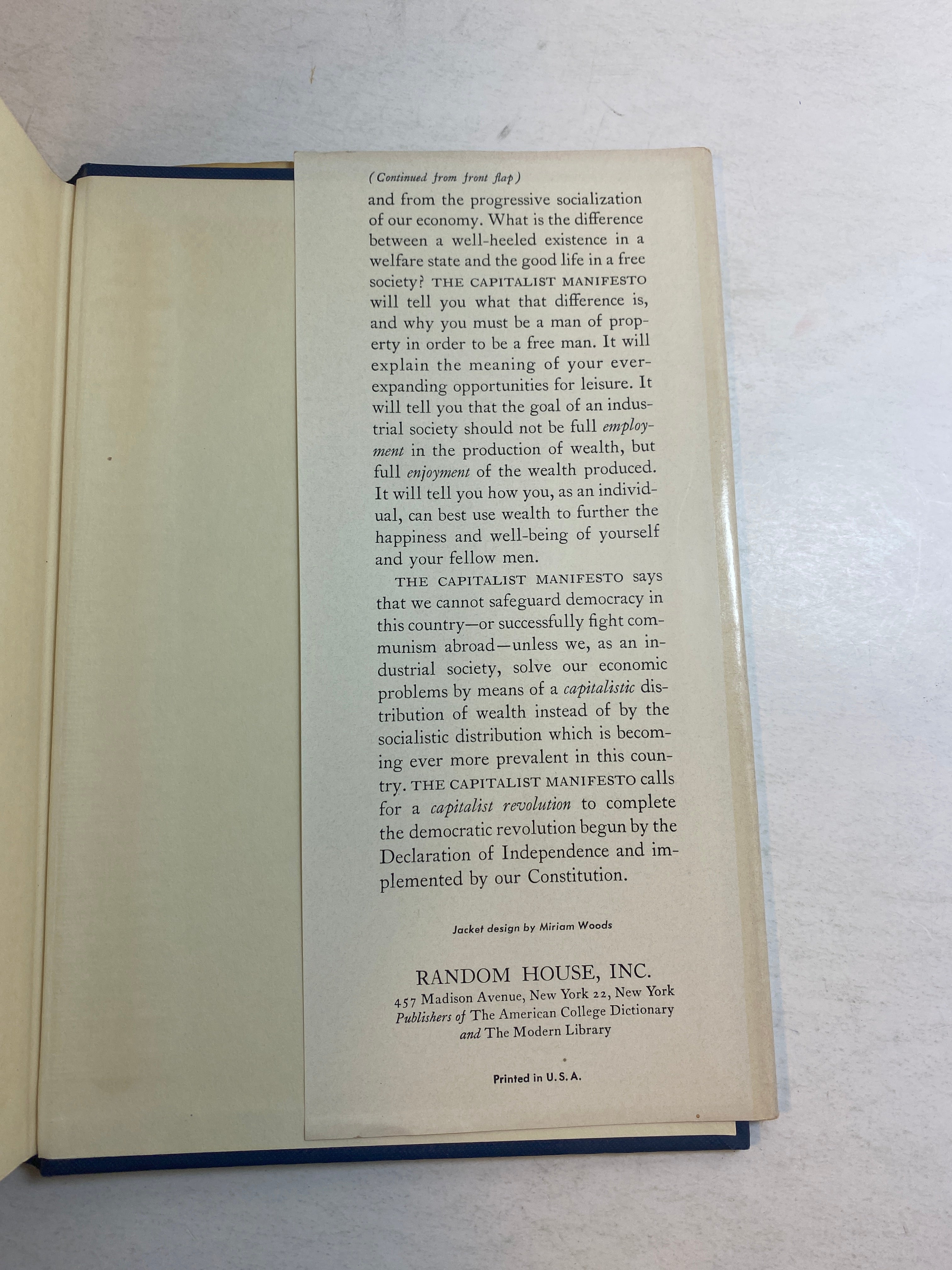 Capitalist Manifesto Louis Kelso 1958 *Signed*