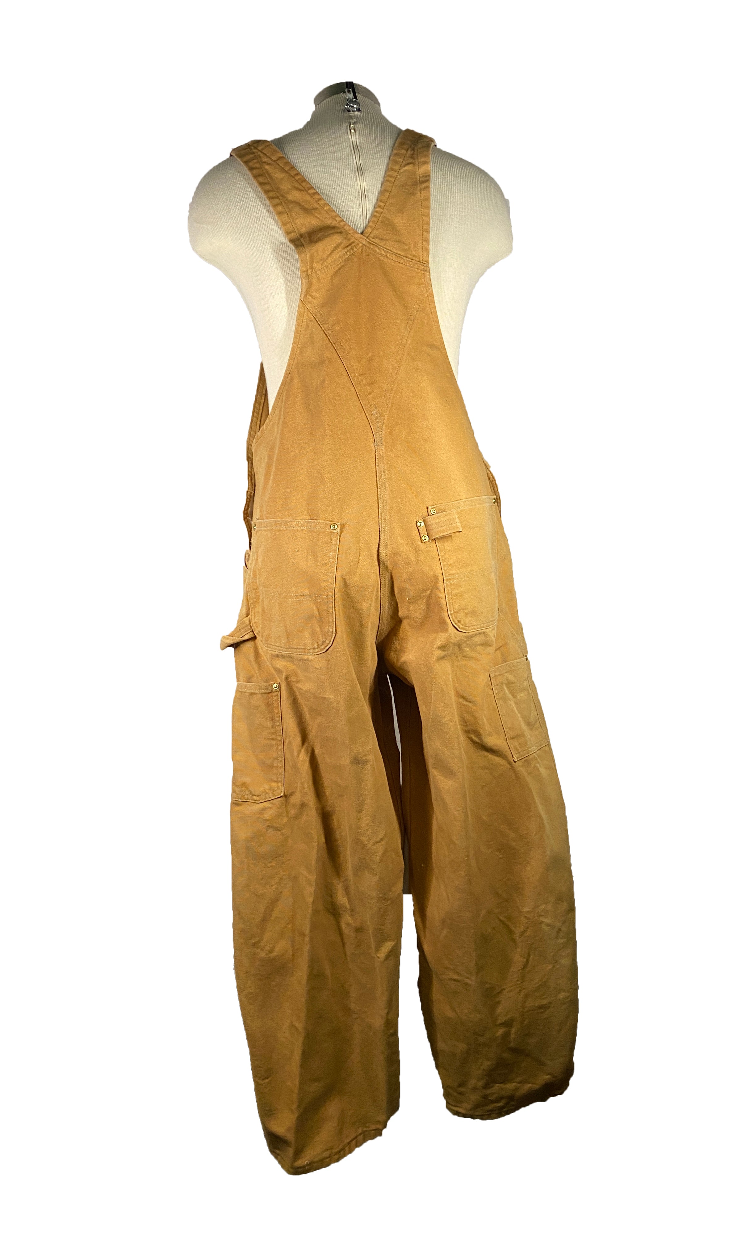 Carhartt ROI BRN Brown Duck Canvas Unlined Work Overalls Size 30 X 30