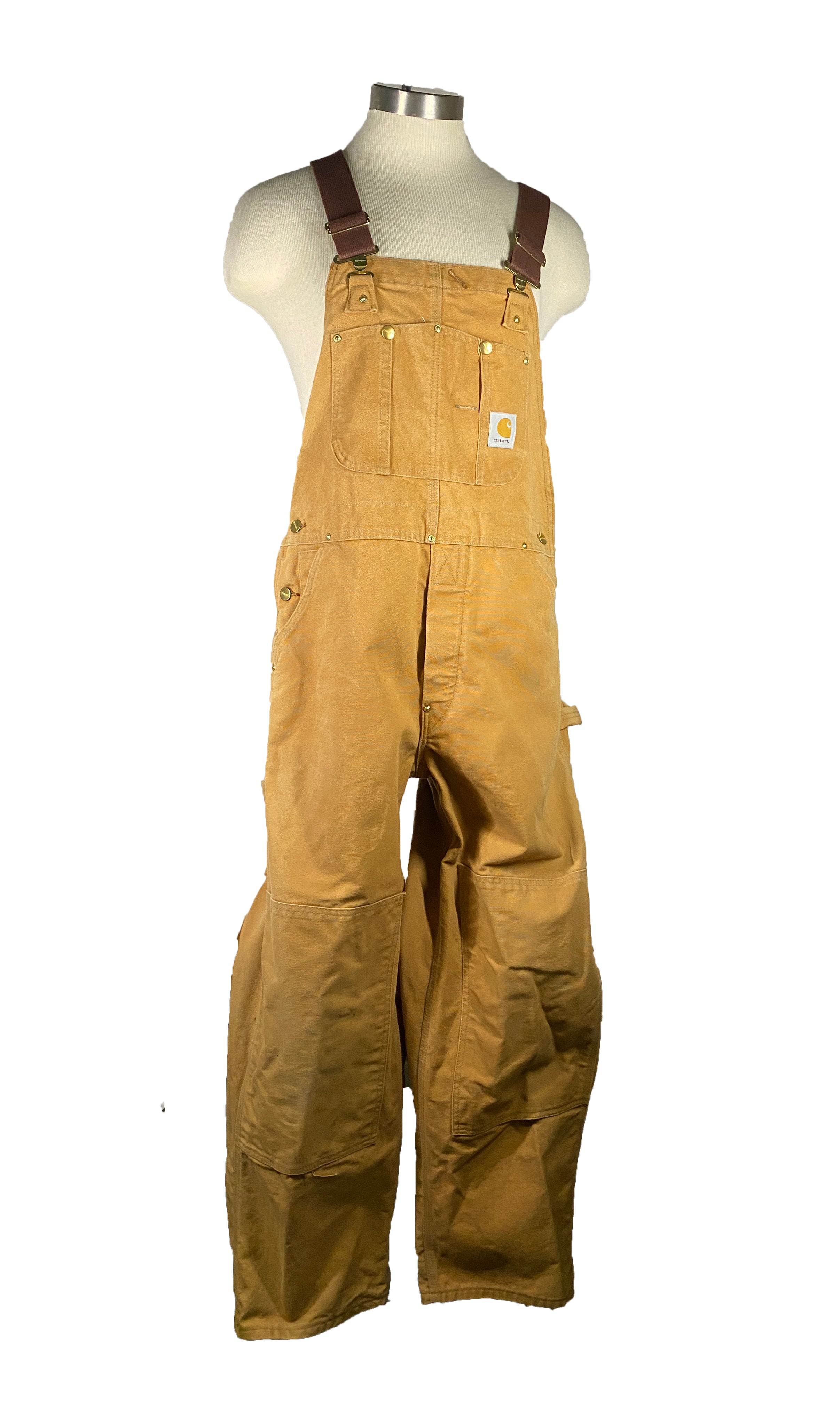 Carhartt ROI BRN Brown Duck Canvas Unlined Work Overalls Size 30 X 30