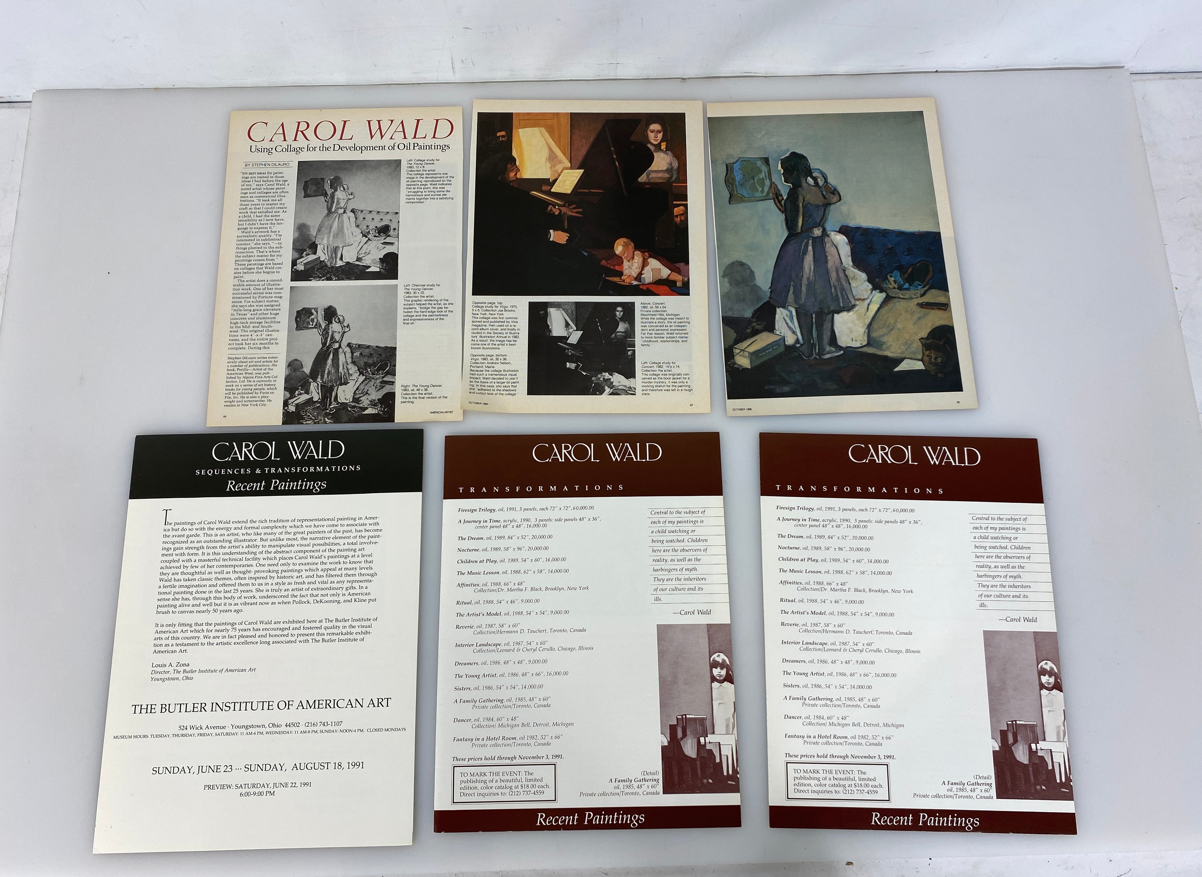 Carol Wald Sequences & Transformations 1991 Signed SC w Ephemera