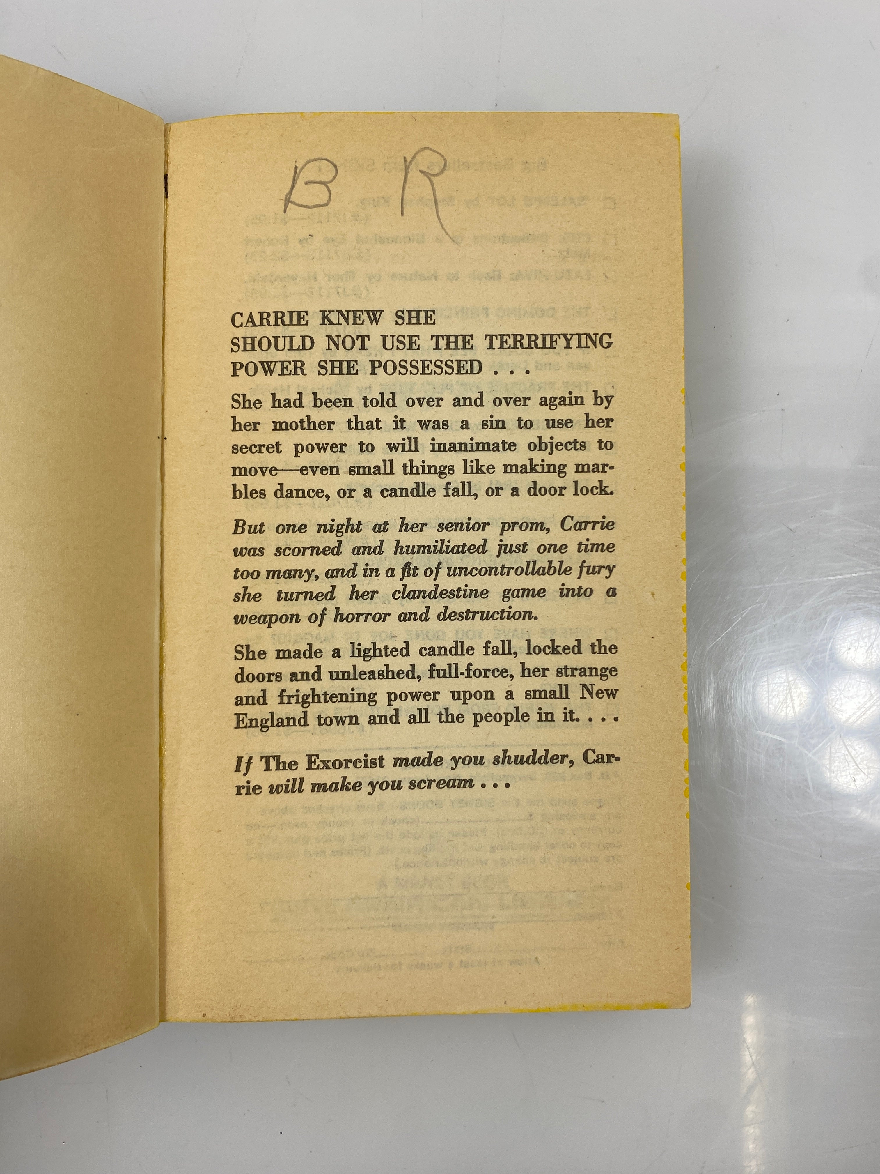 Carrie by Stephen King 1st Signet Printing 1975 SC