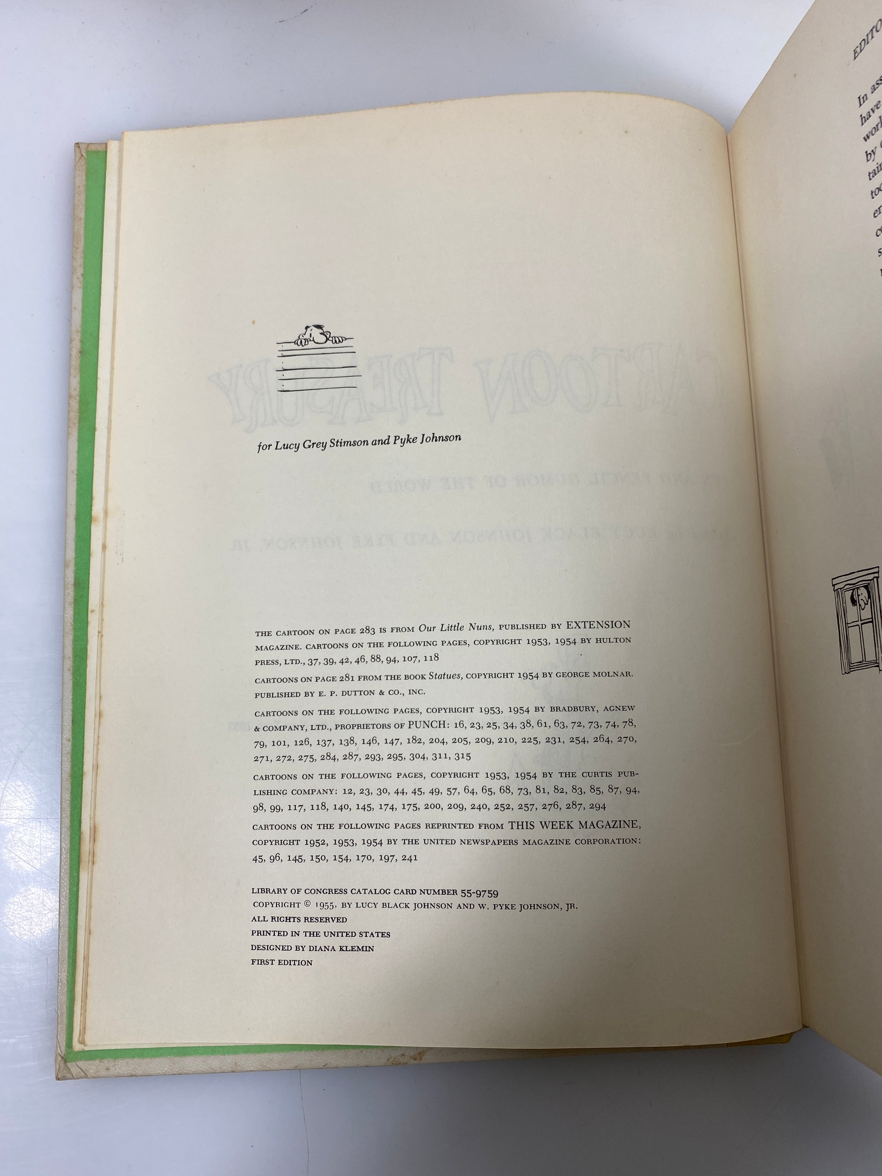 Cartoon Treasury by Johnson/Johnson 1955 HC
