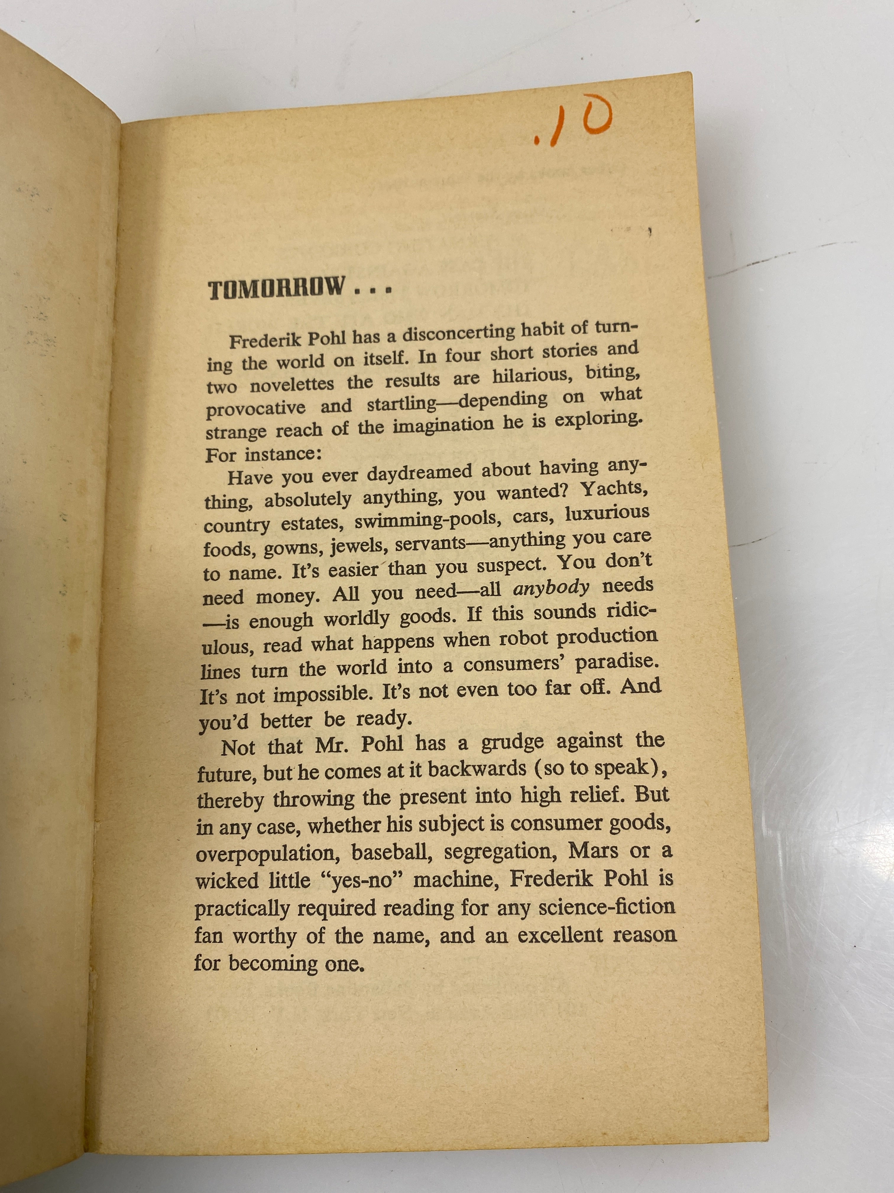 Case Against Tomorrow Frederik Pohl Paperback SC 1965