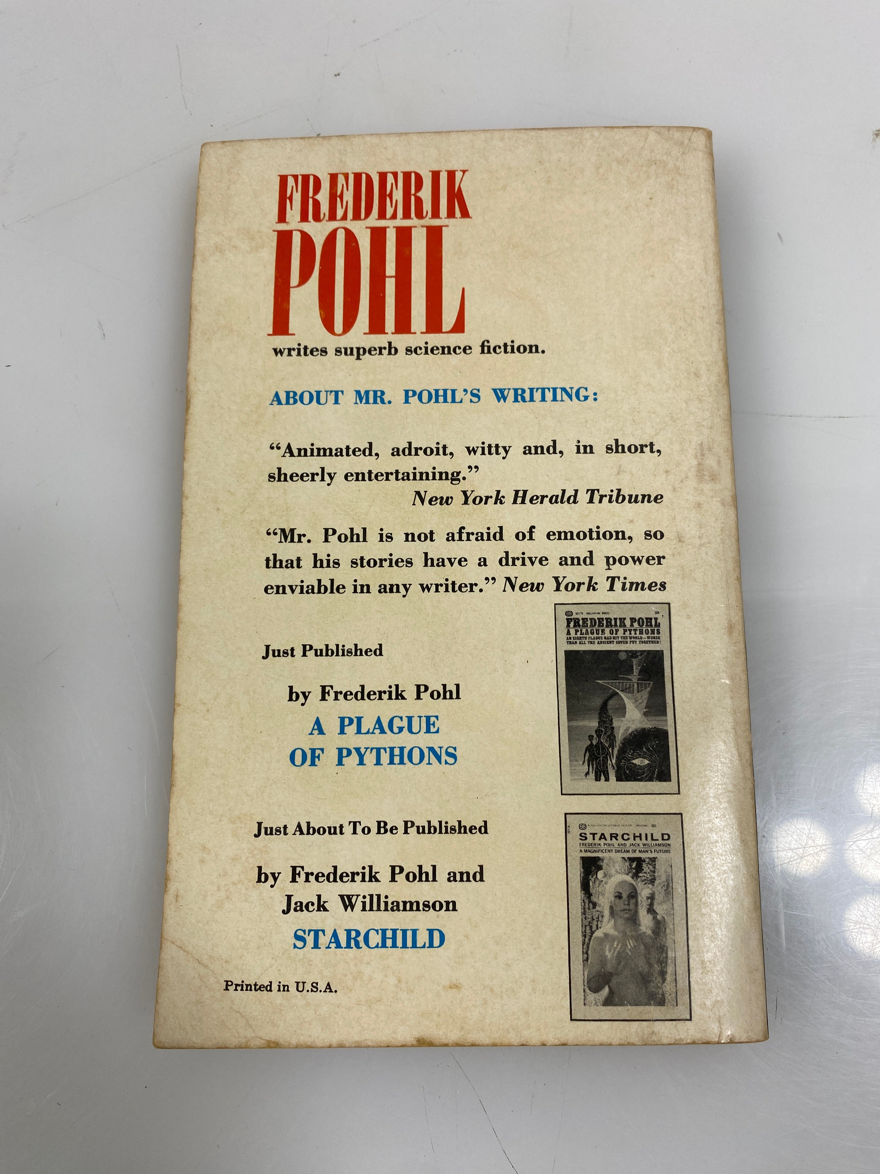 Case Against Tomorrow Frederik Pohl Paperback SC 1965