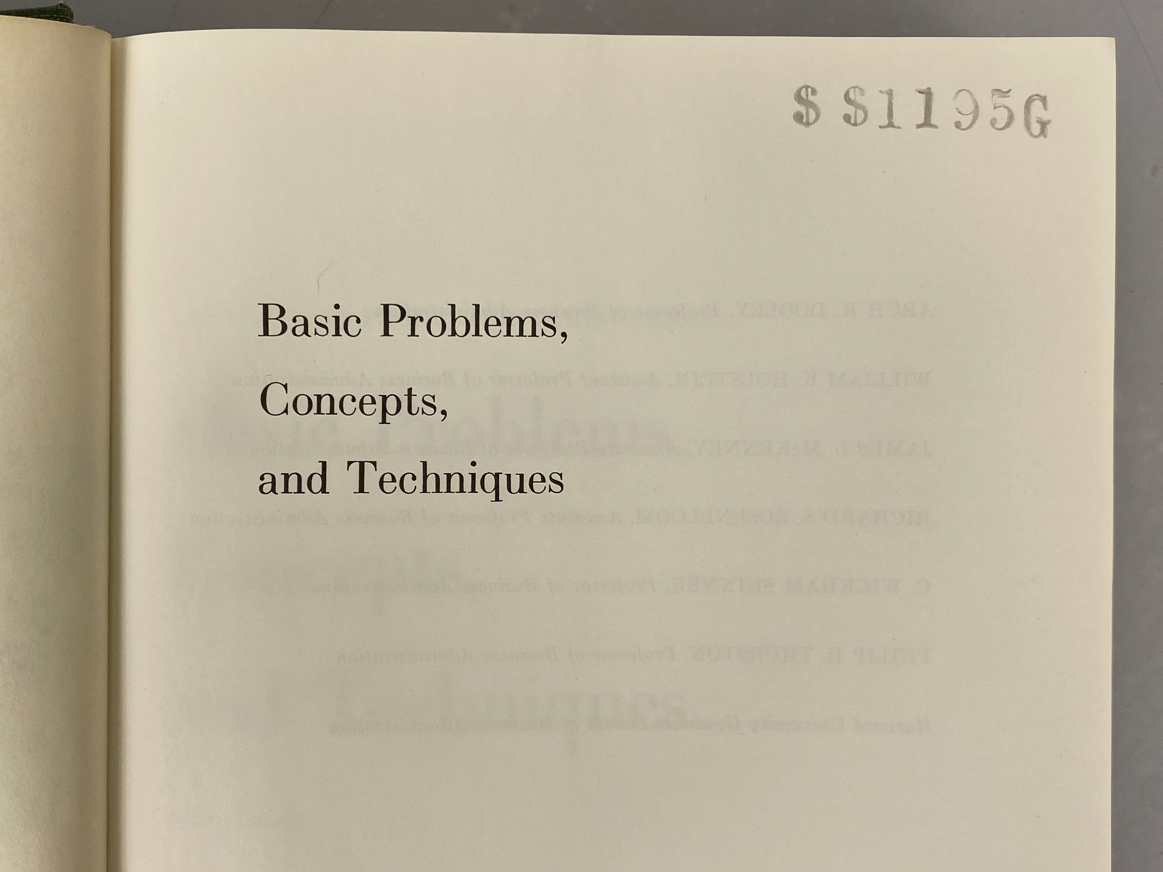 Casebooks in Production Management Problems/Concepts/Techniques 1968 HCDJ