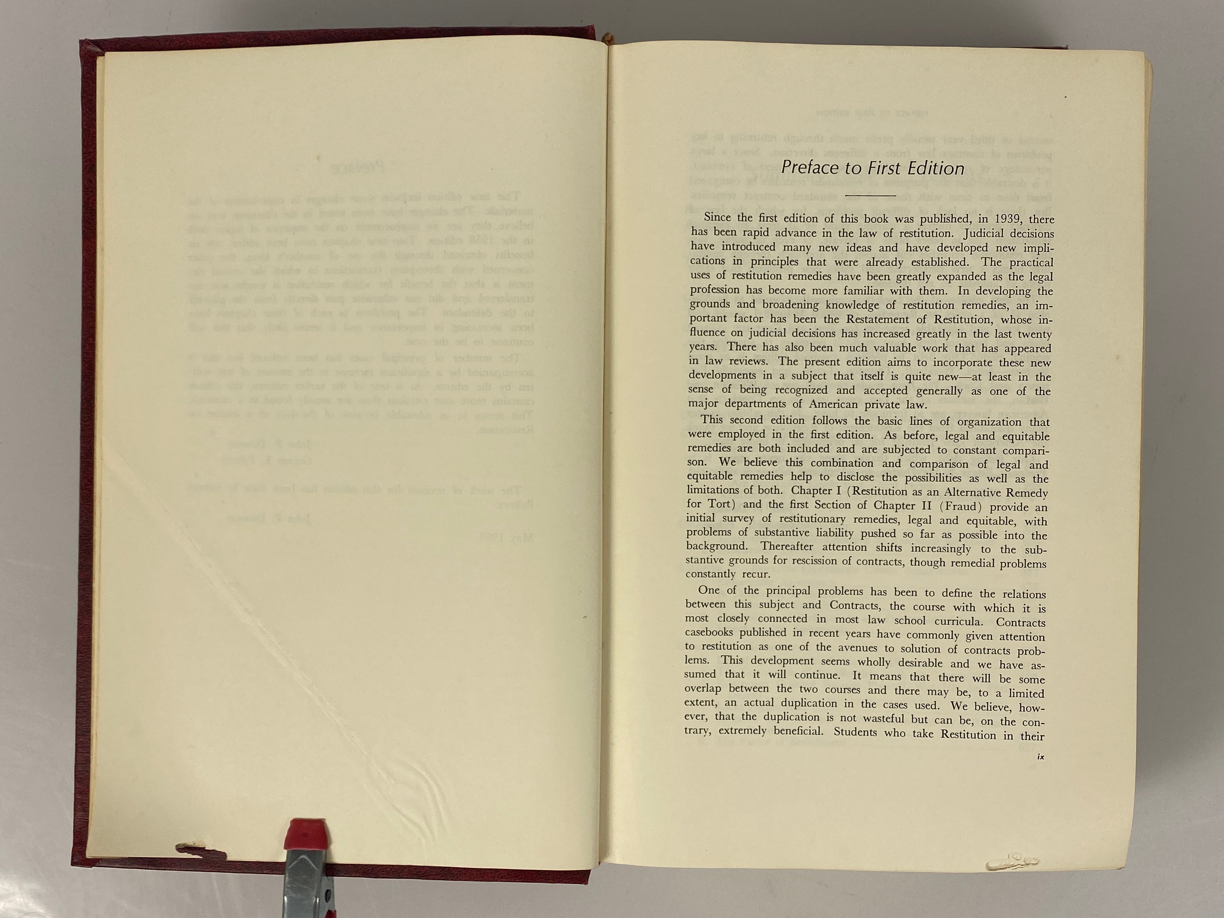 Cases on Restitution by Dawson and Palmer 1969 Vintage HC