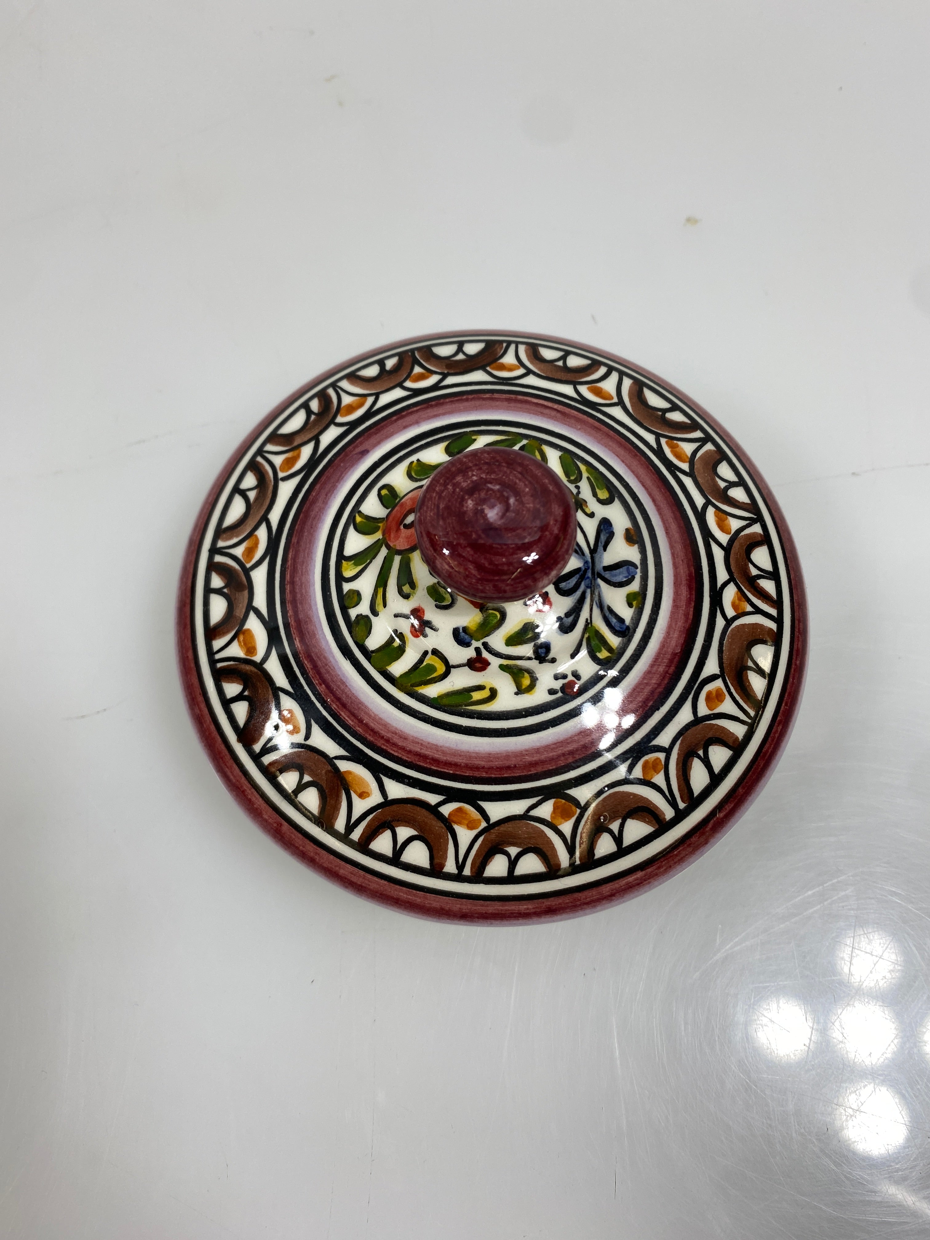 Ceramicas De Coimbra Hand Painted Multicolor Teapot Portugal