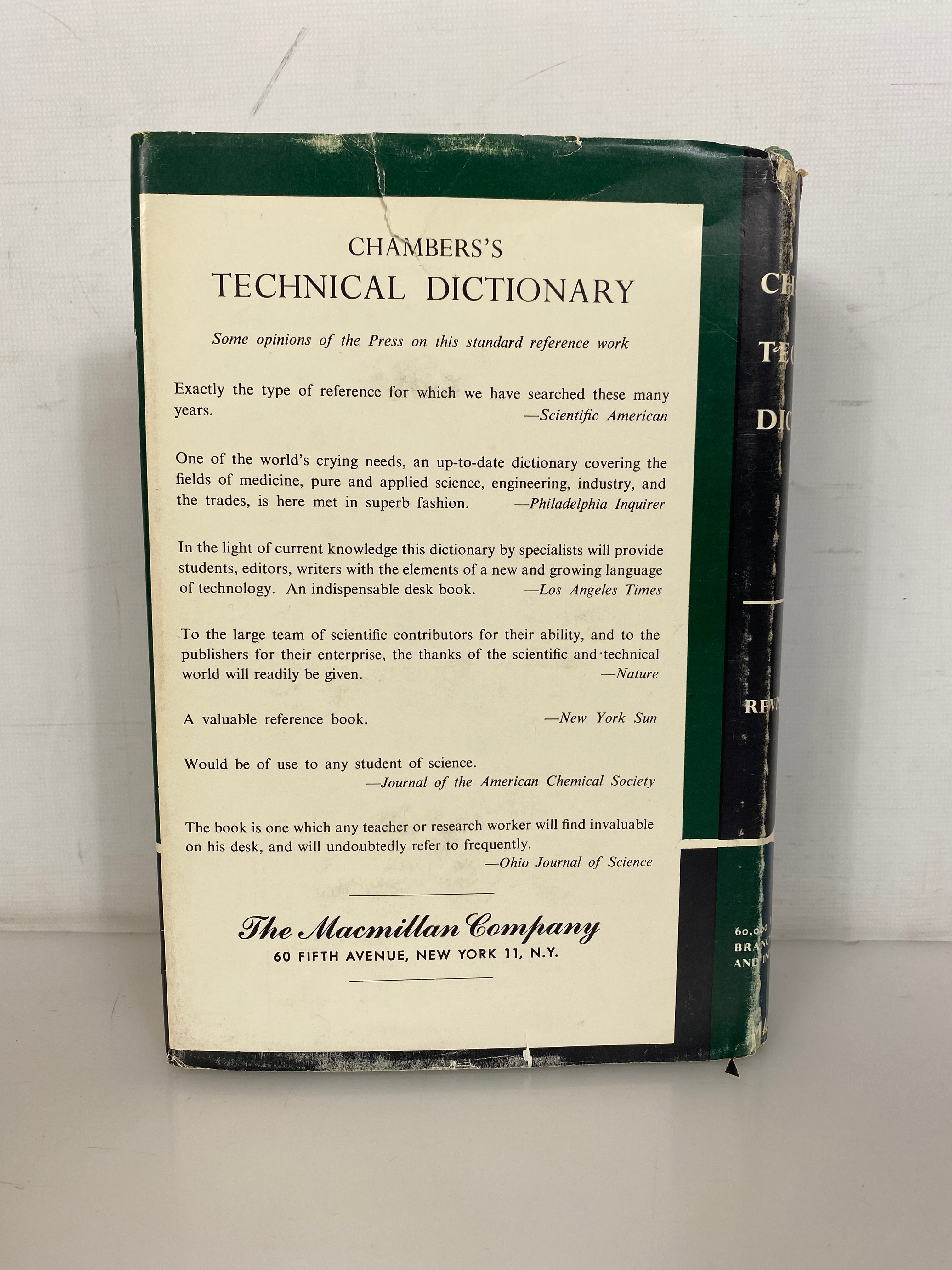 Chambers's Technical Dictionary 1961 Third Edition Reprinted HC DJ