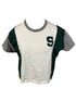 Champion Green and White Spartans Cropped T-Shirt Women's Size M