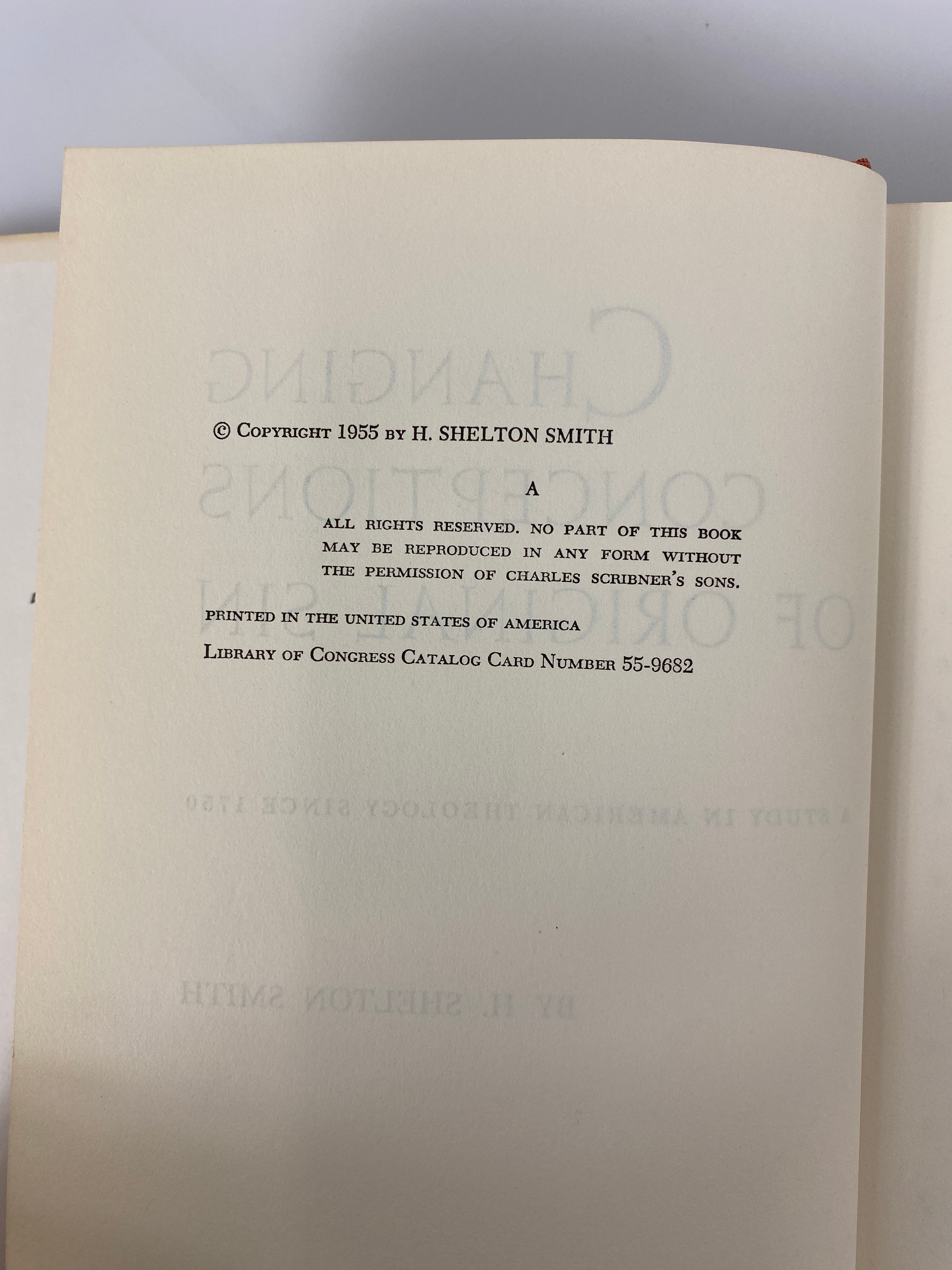Changing Conceptions of Original Sin by H. Shelton Smith 1955 1st Ed HC DJ