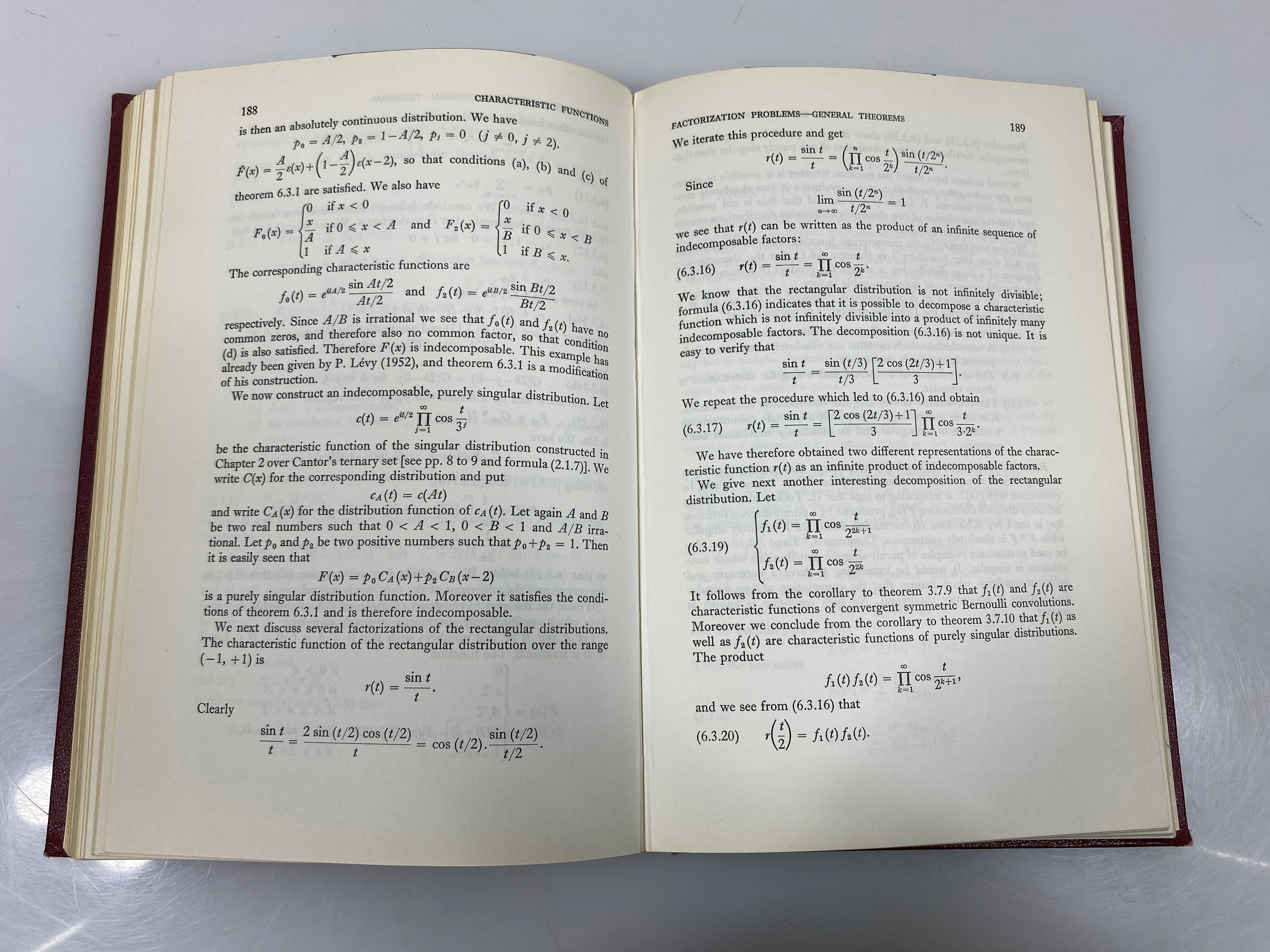 Characteristic Functions by Eugene Lukacs Ex-library 2nd Ed. 1970 HC