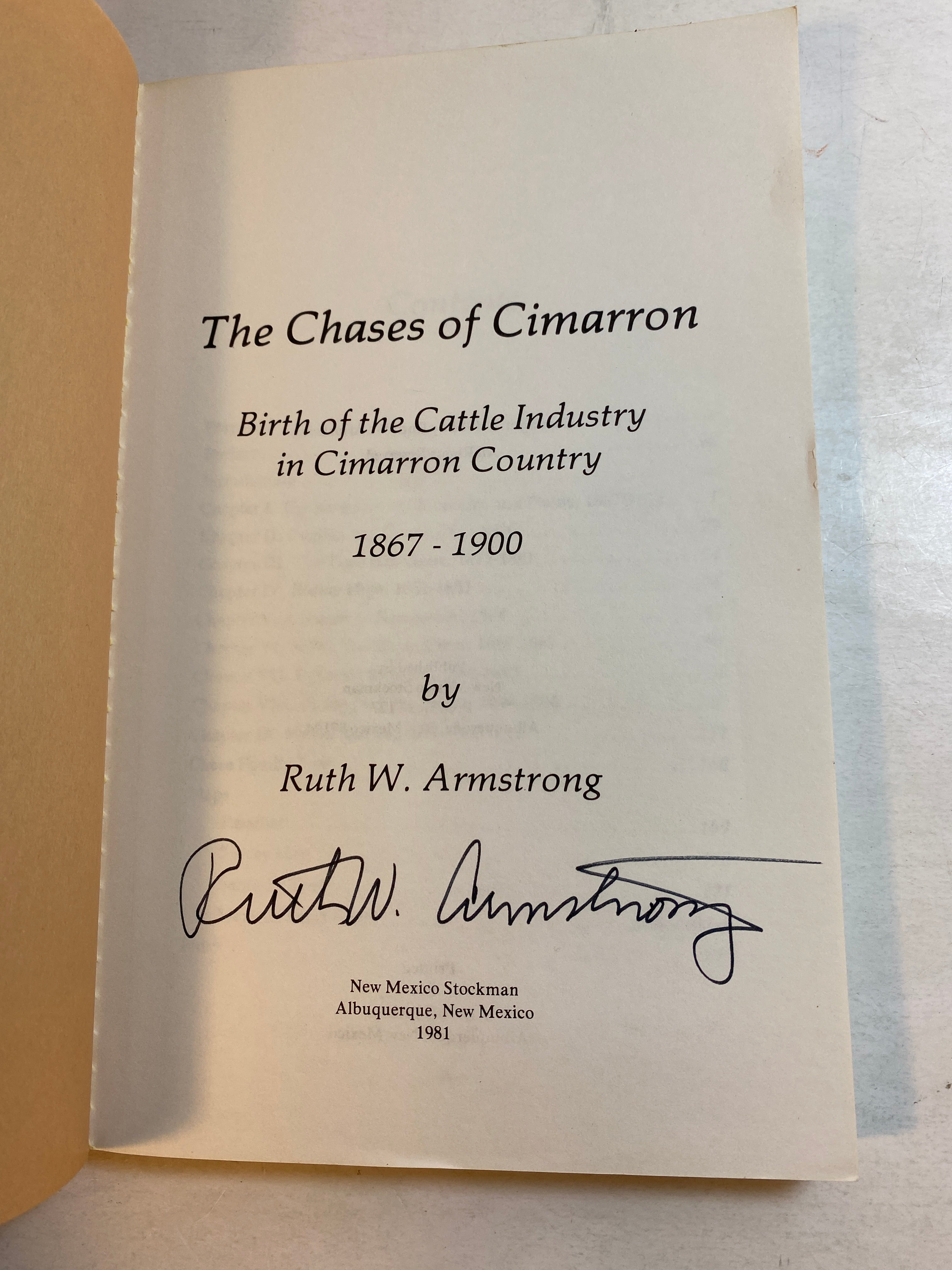 Chases of Cimmaron Ruth Armstrong SC 1981 *Signed*