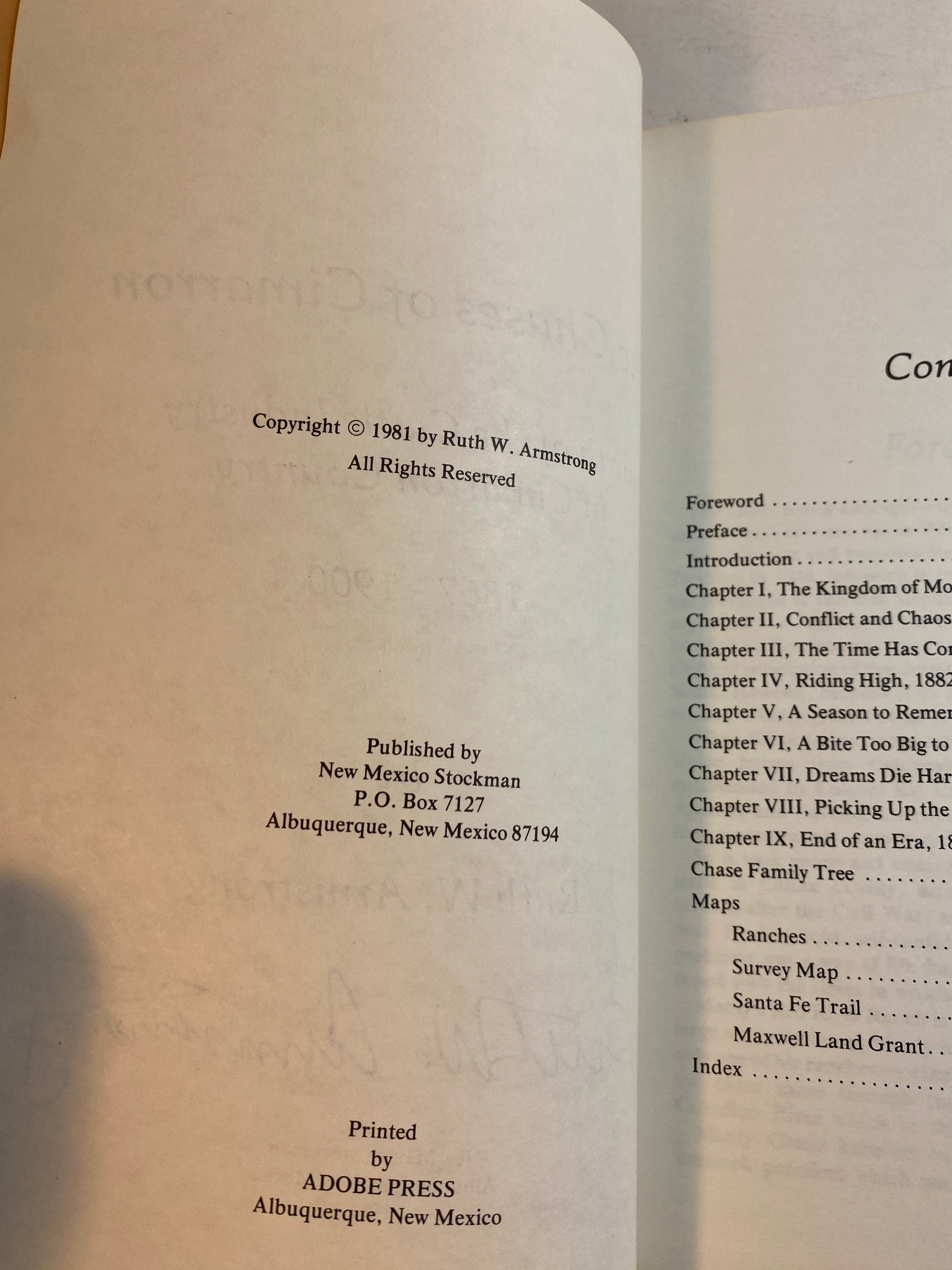 Chases of Cimmaron Ruth Armstrong SC 1981 *Signed*