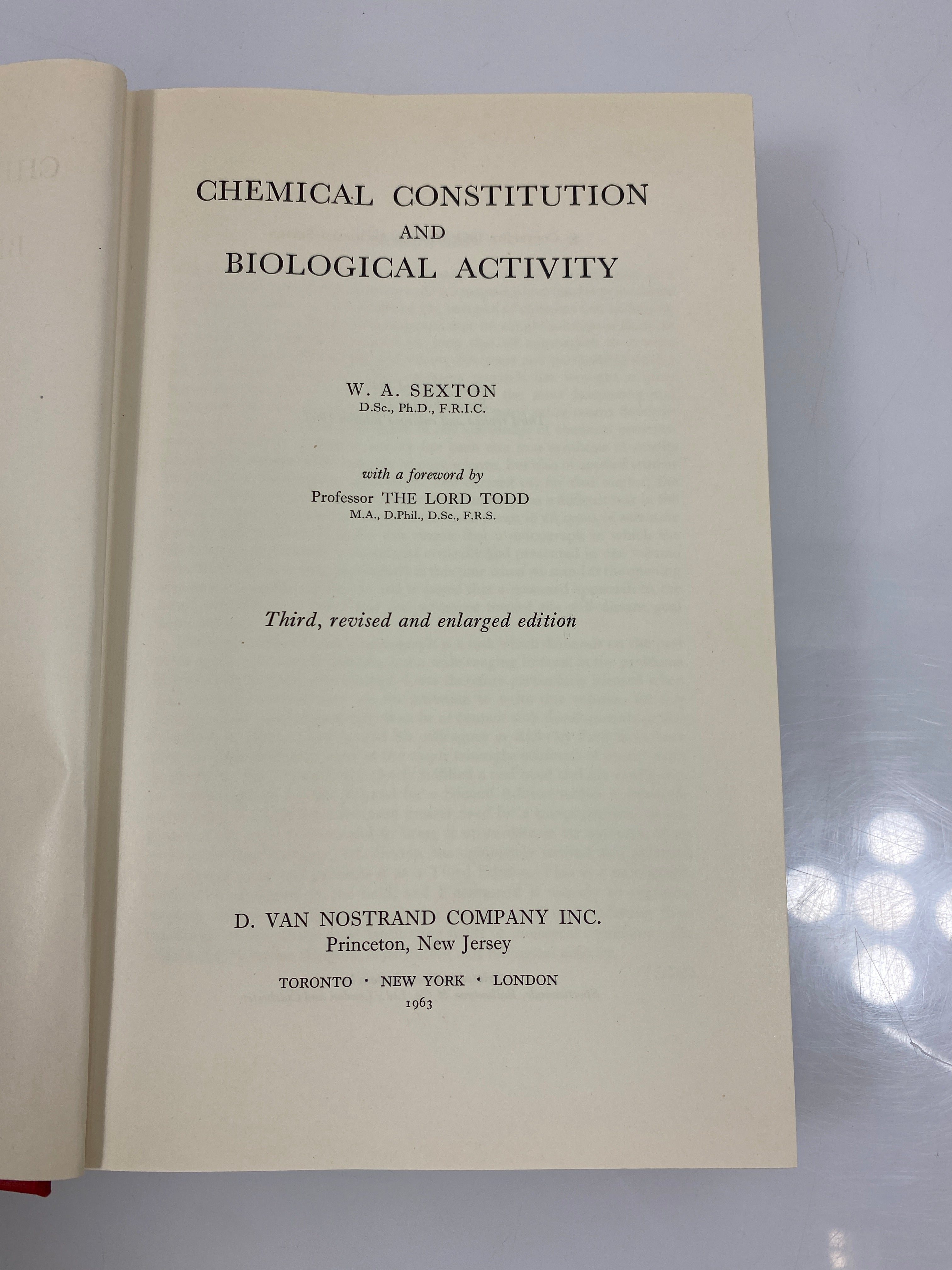 Chemical Constitution and Biological Activity by Sexton 1963 HCDJ