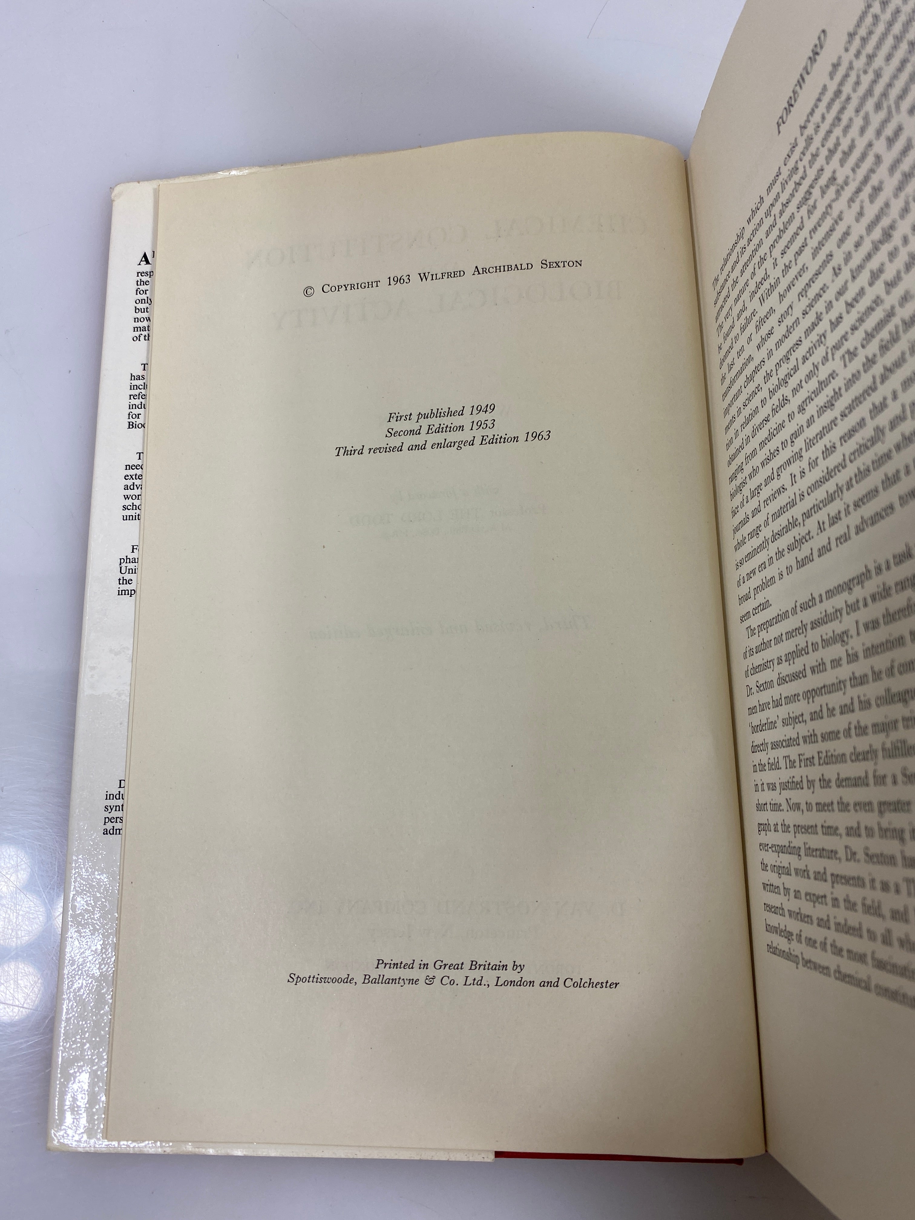 Chemical Constitution and Biological Activity by Sexton 1963 HCDJ