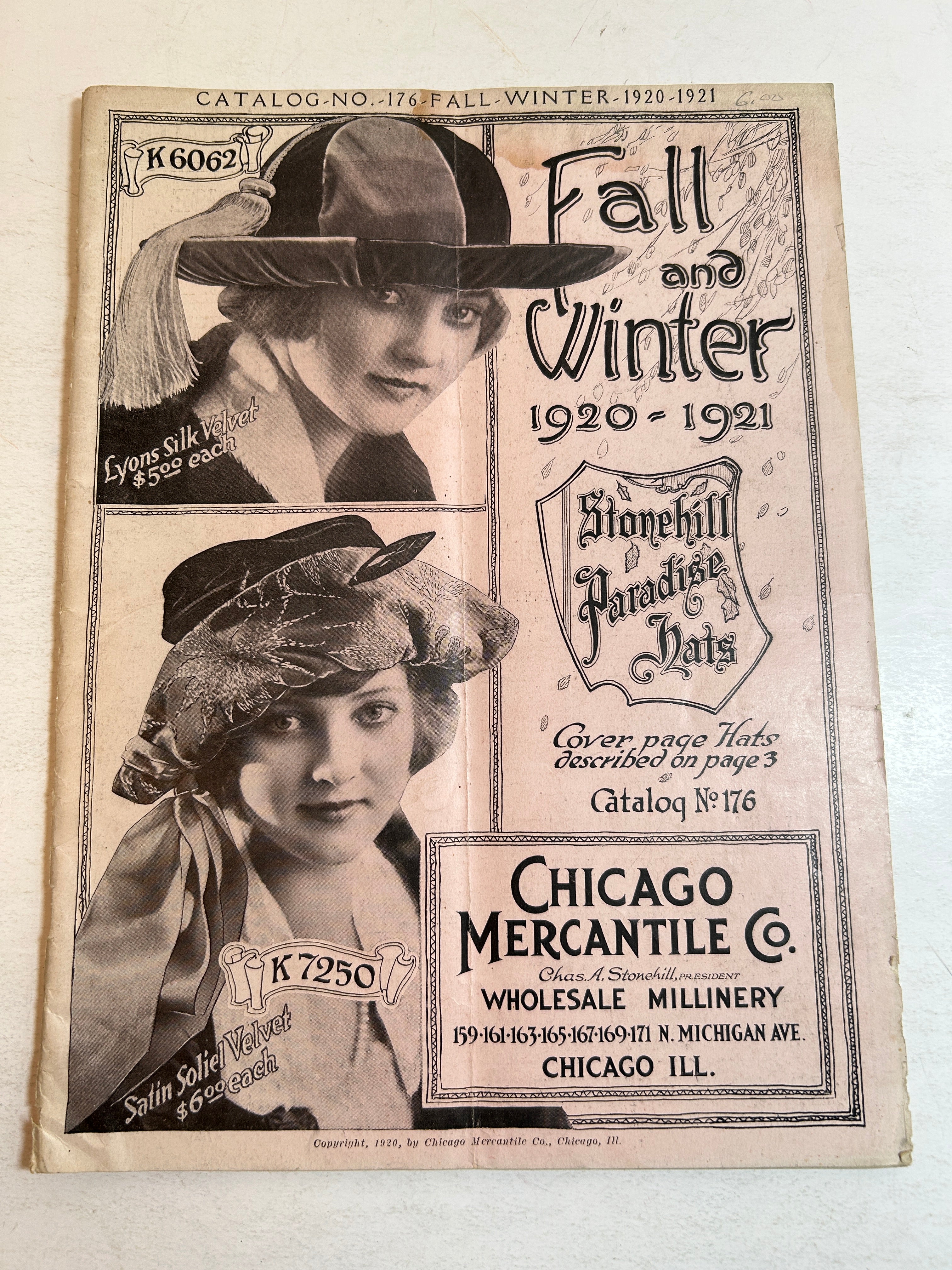 Chicago Mercantile Co Millinery Catalog No 176 c1920-1921