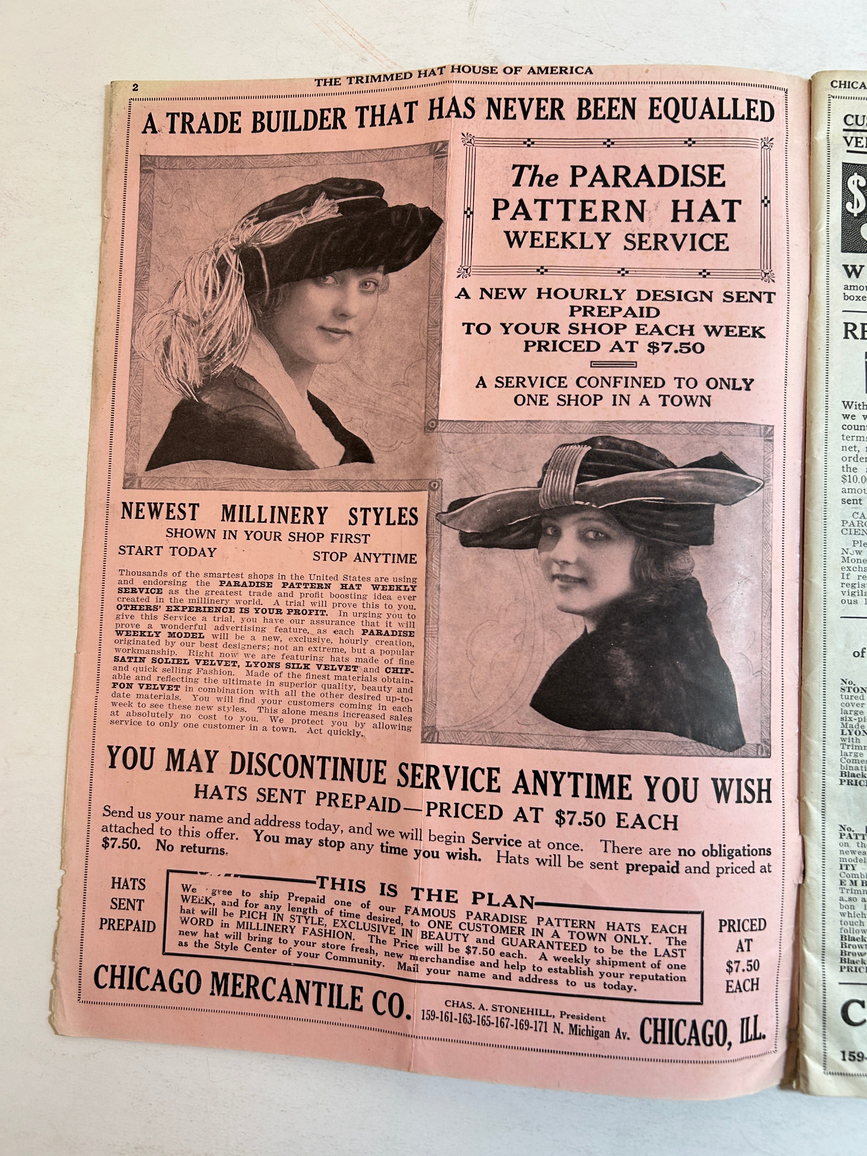 Chicago Mercantile Co Millinery Catalog No 176 c1920-1921
