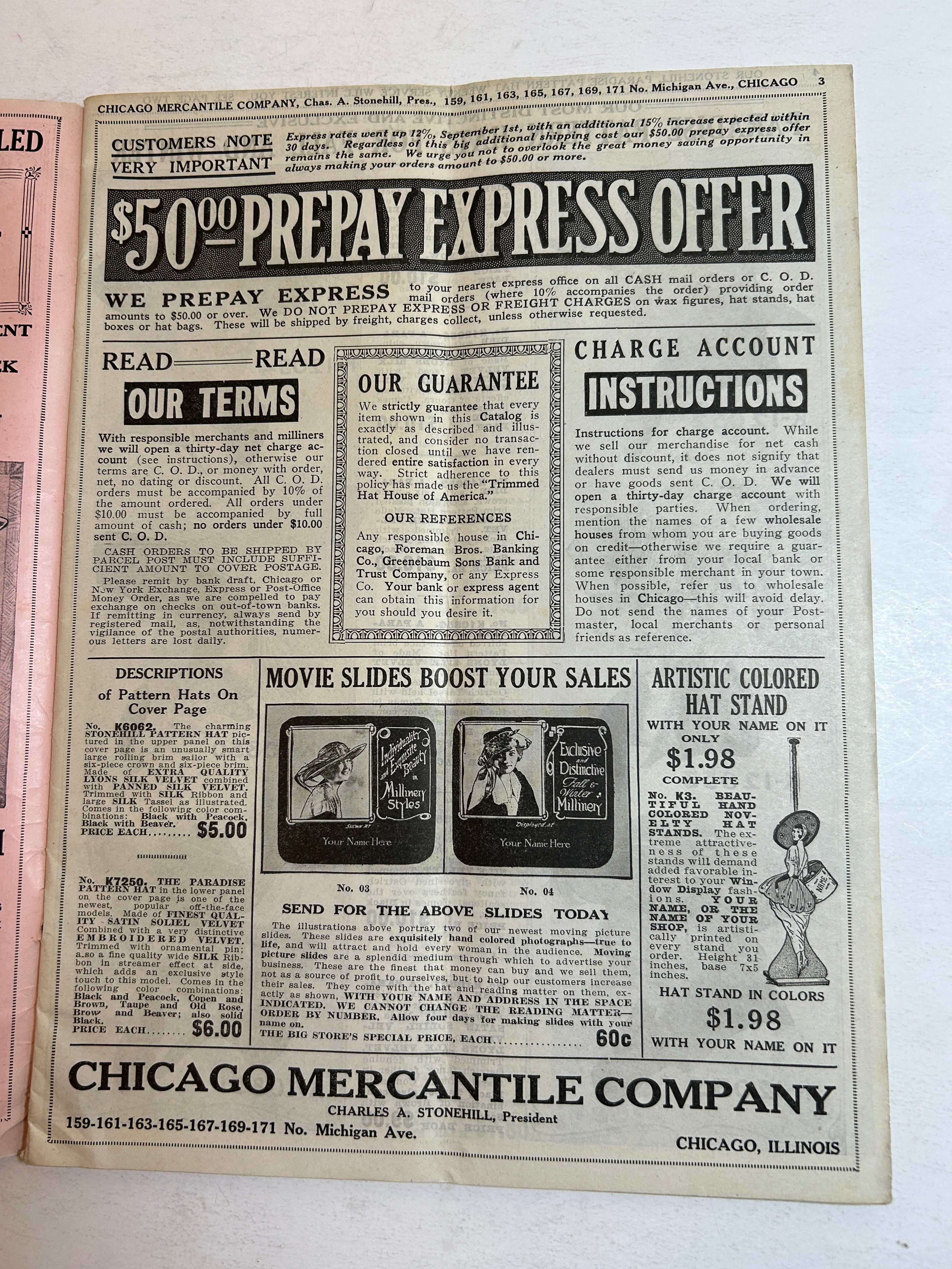 Chicago Mercantile Co Millinery Catalog No 176 c1920-1921