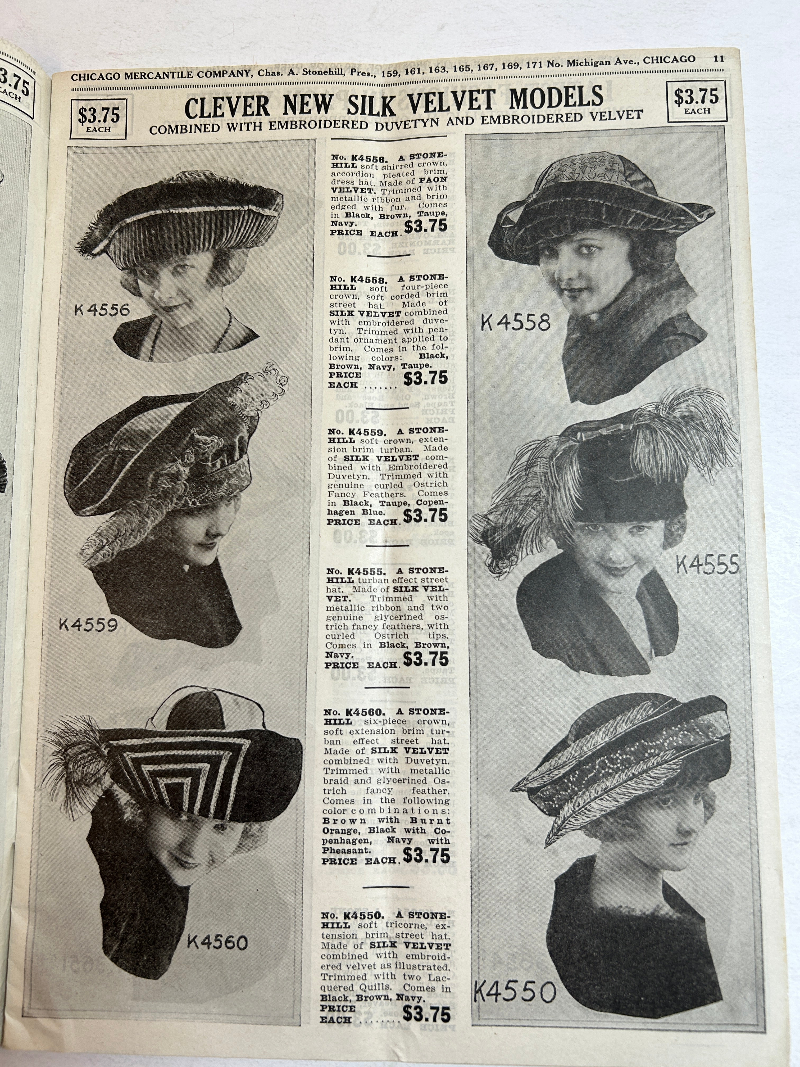 Chicago Mercantile Co Millinery Catalog No 176 c1920-1921