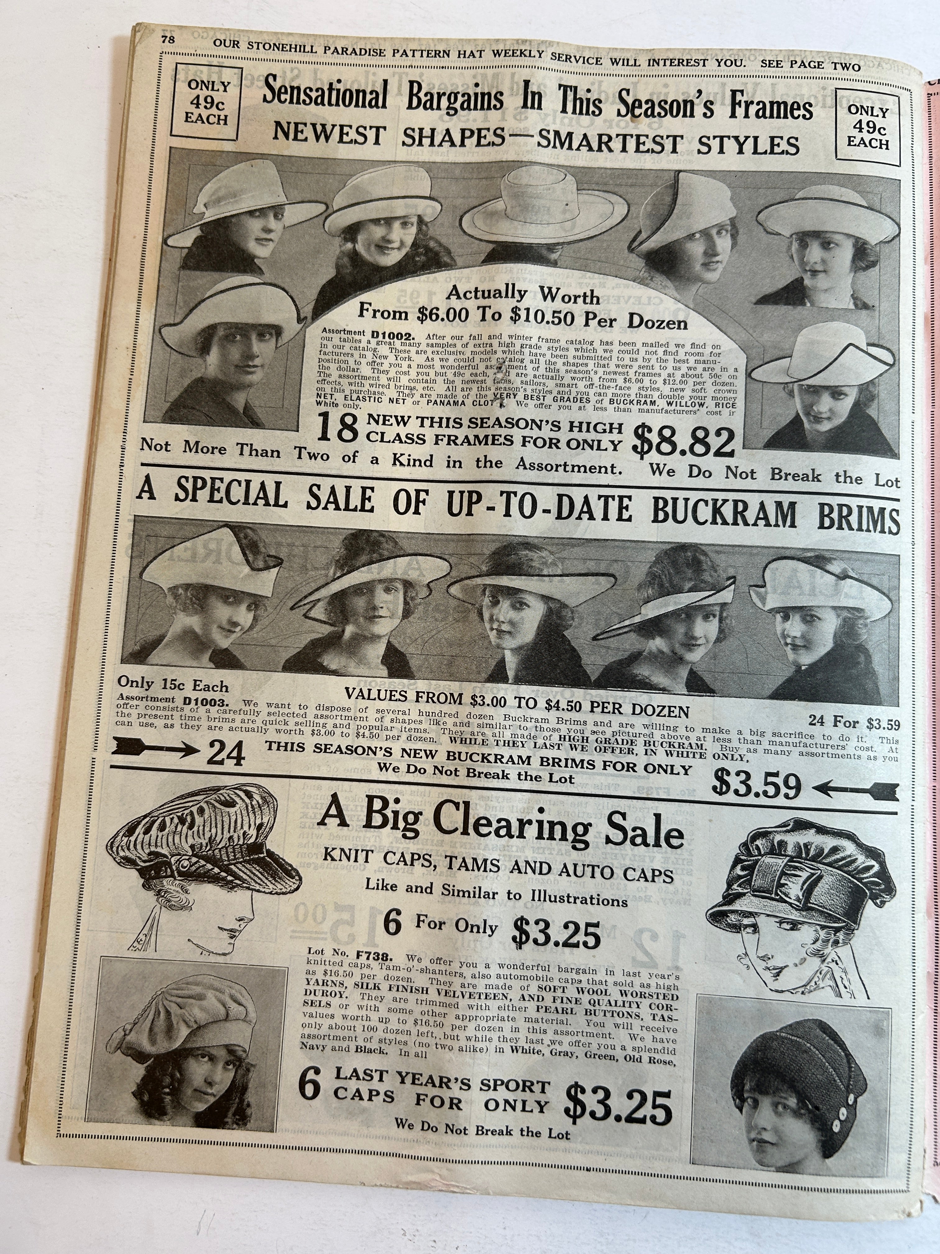 Chicago Mercantile Co Millinery Catalog No 176 c1920-1921