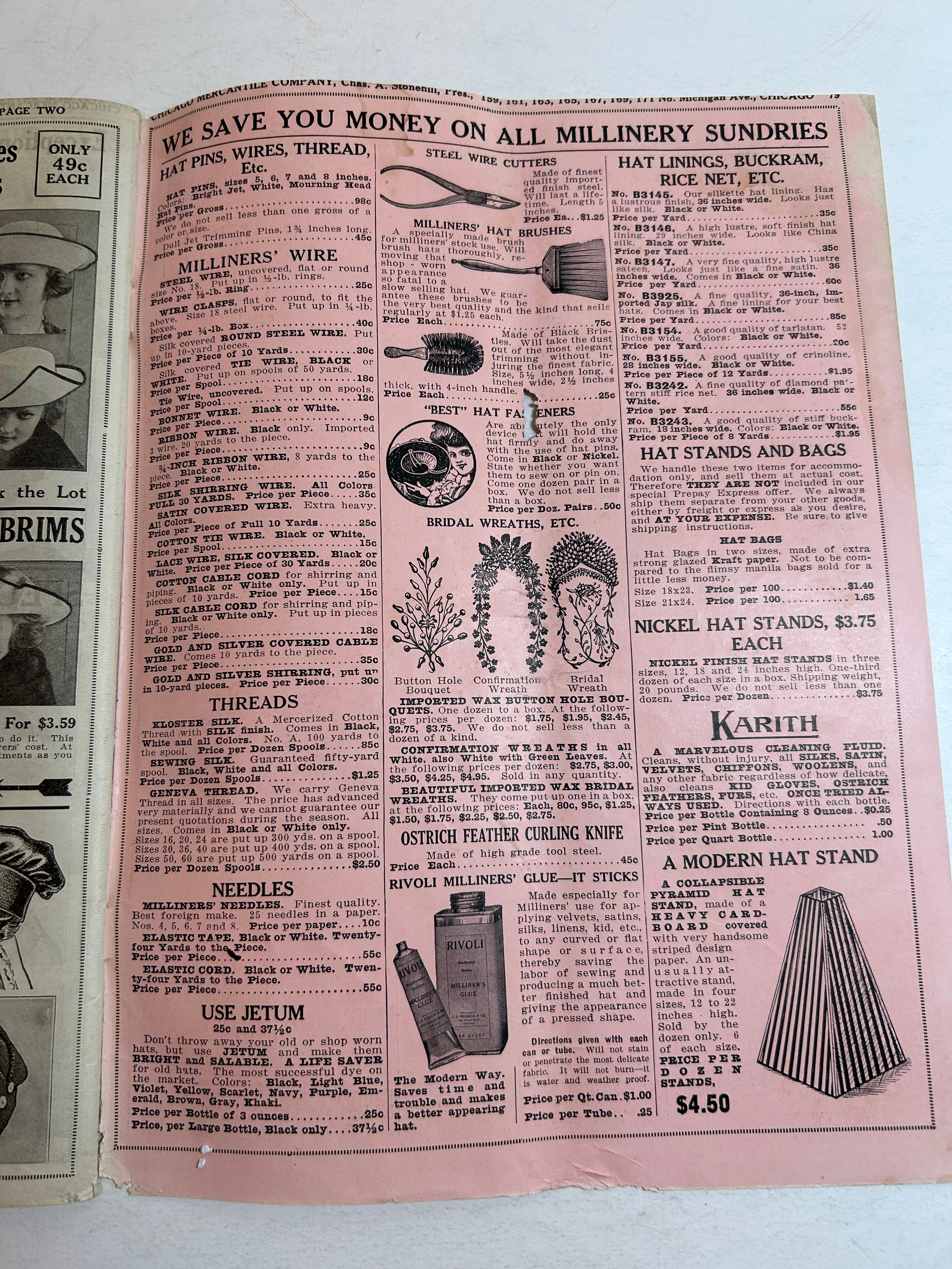 Chicago Mercantile Co Millinery Catalog No 176 c1920-1921
