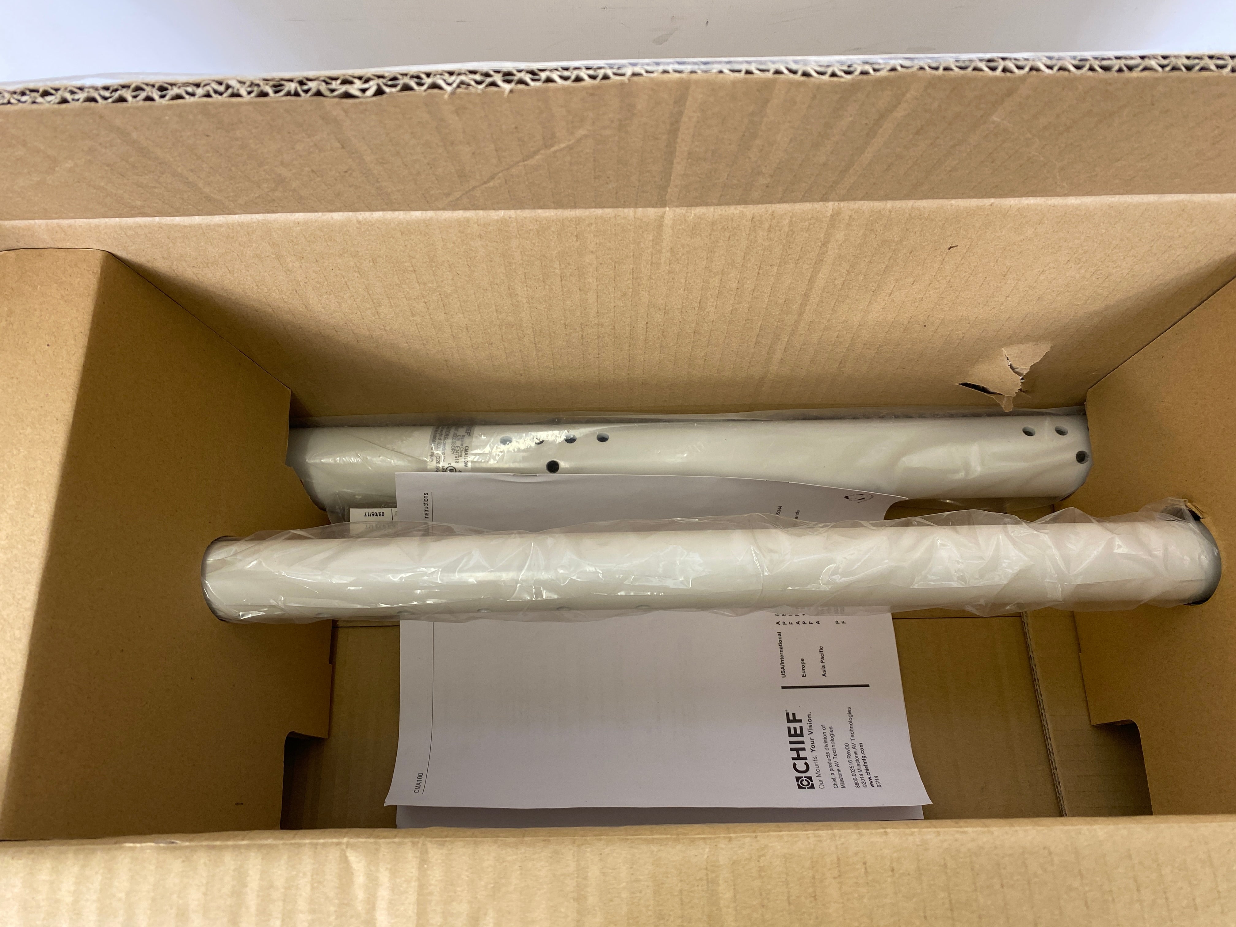 Chief CMA100W 8" Ceiling Plate with Adjustable 1.5" NPT Column *New*