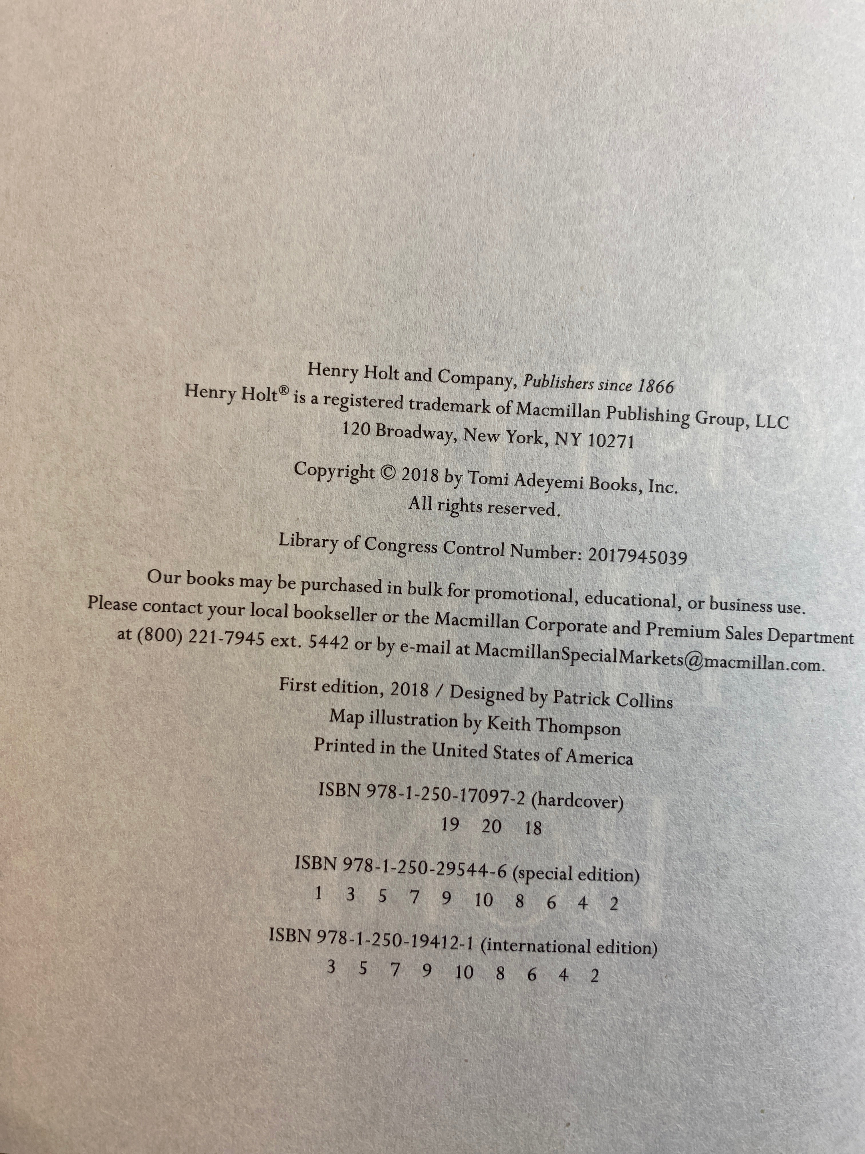 Children of Blood and Bone Tomi Adeyemi 2018 HCDJ